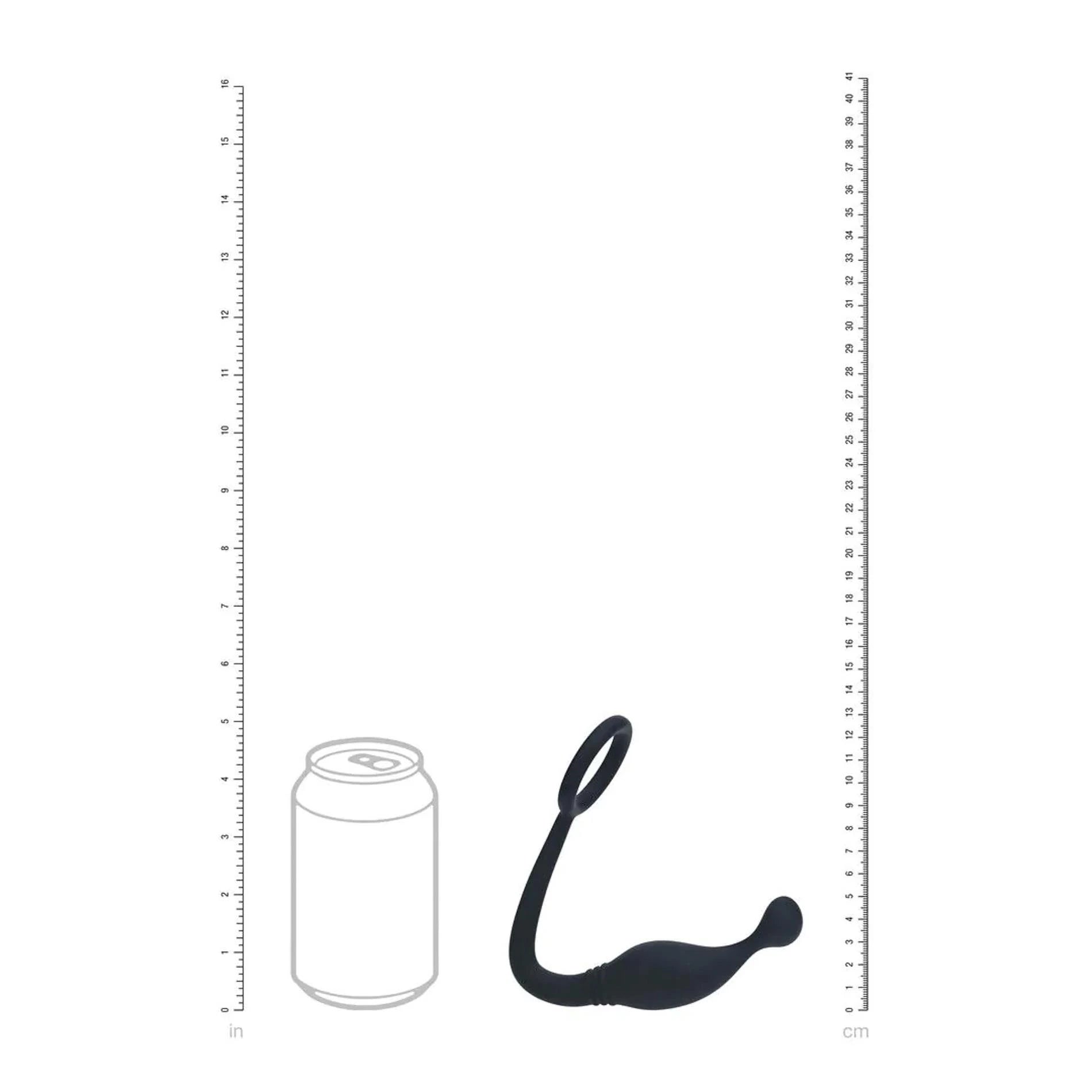 Silicone Cockring with Prostate Stimulator - M - Black