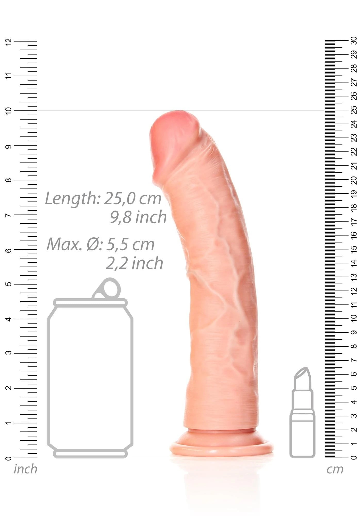 Curved Realistic Dildo with Suction Cup - 9″″/ 23 cm