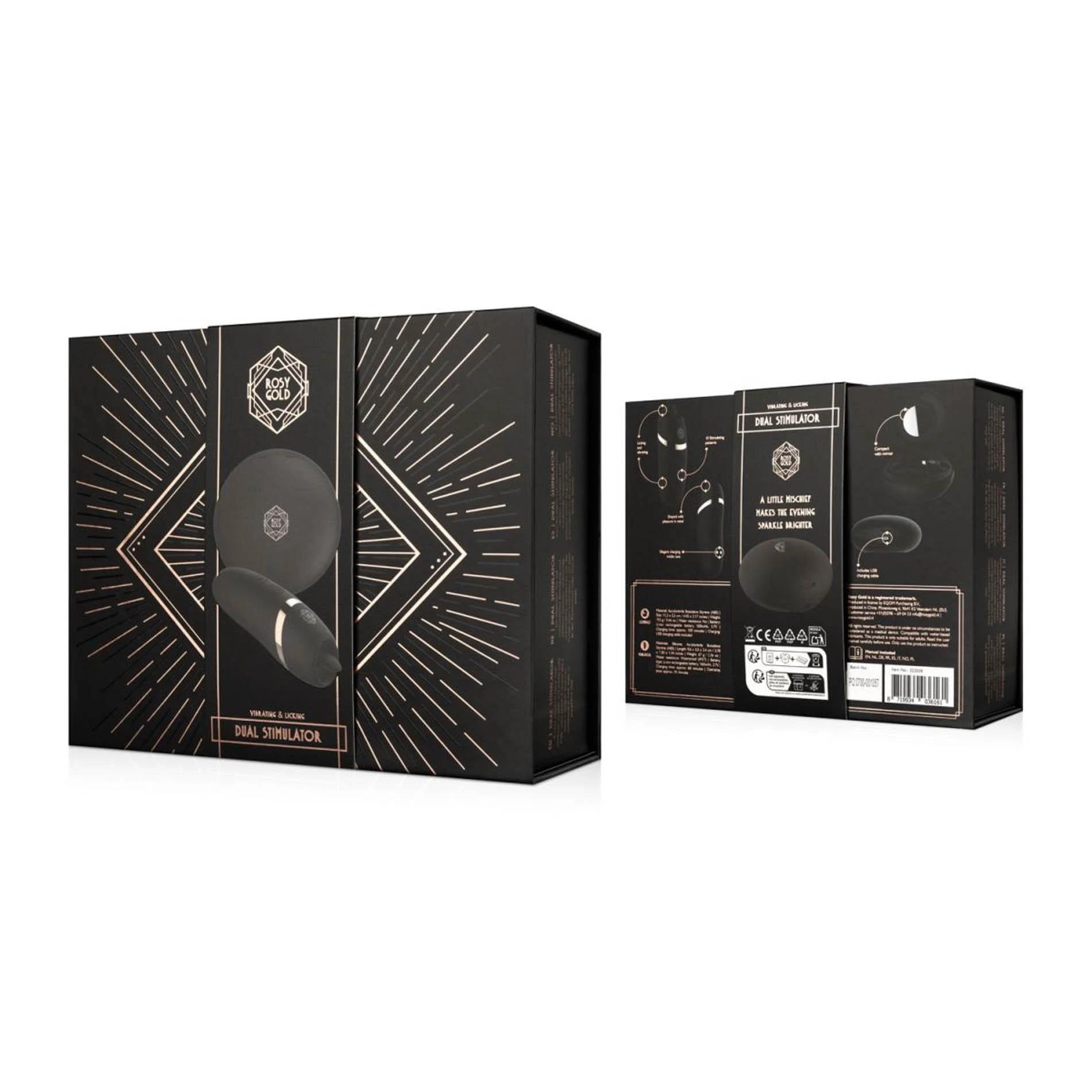 Rosy Gold – Licking Stimulator with Luxury Charging Case – Black