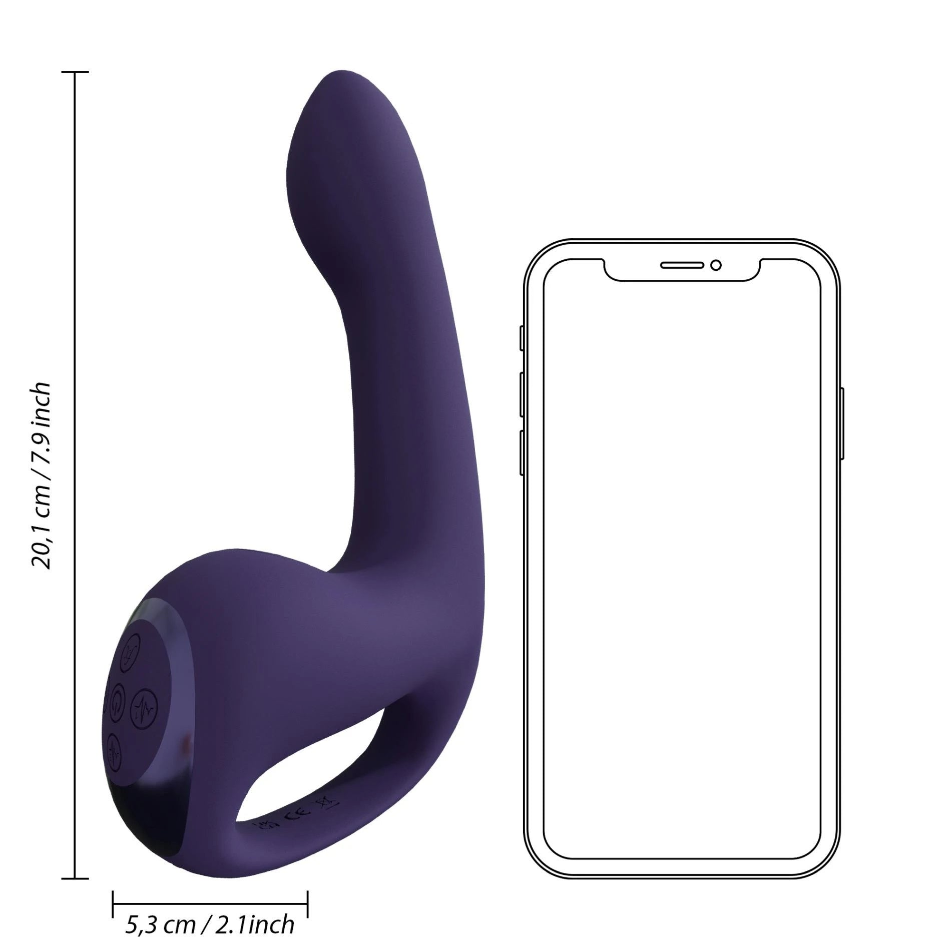Riko – Vibrateur rechargeable triple action avec mouvement de doigt avancé et stimulateur d'ondes pulsées – Violet