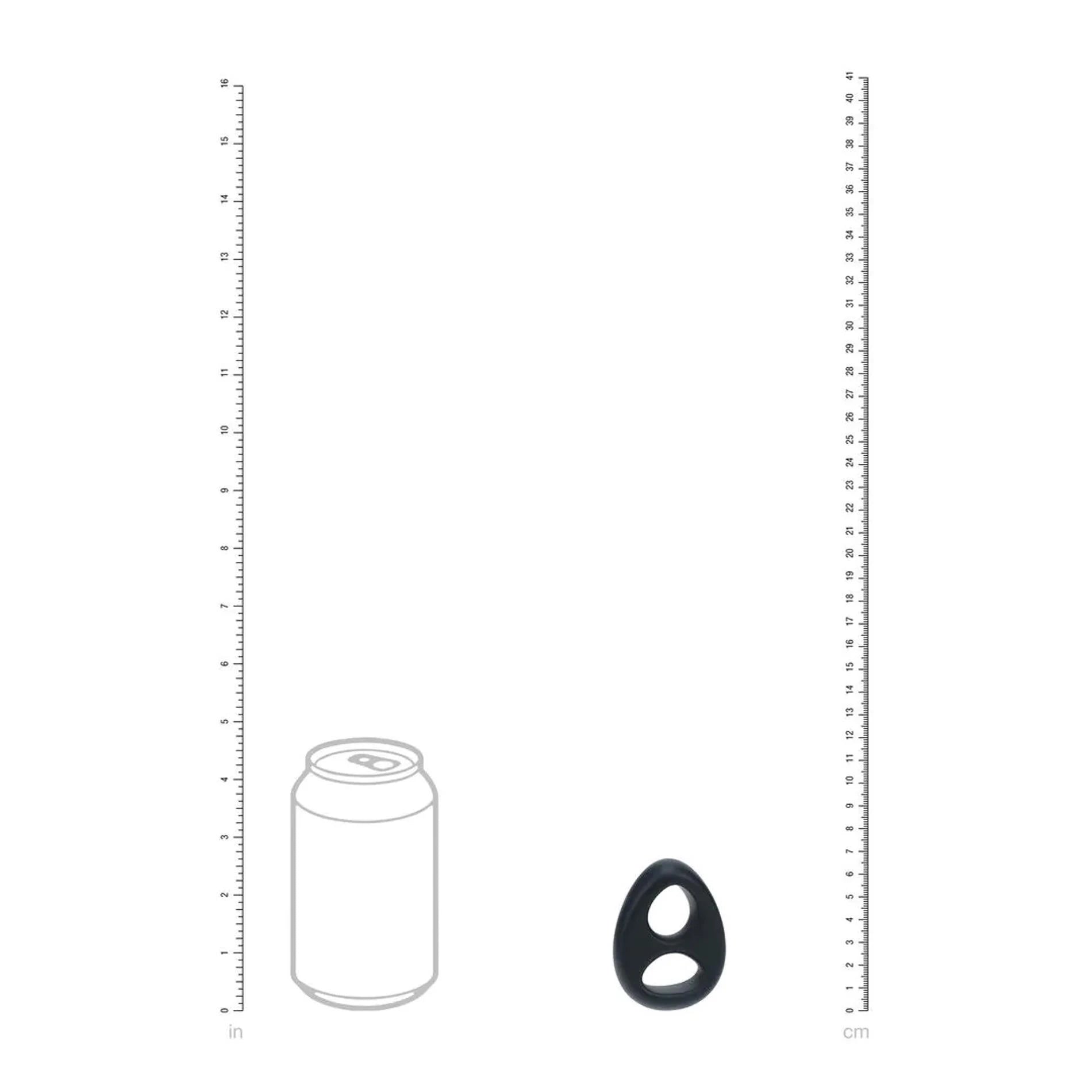 Anneau de pénis et de testicules en silicone liquide double - Noir