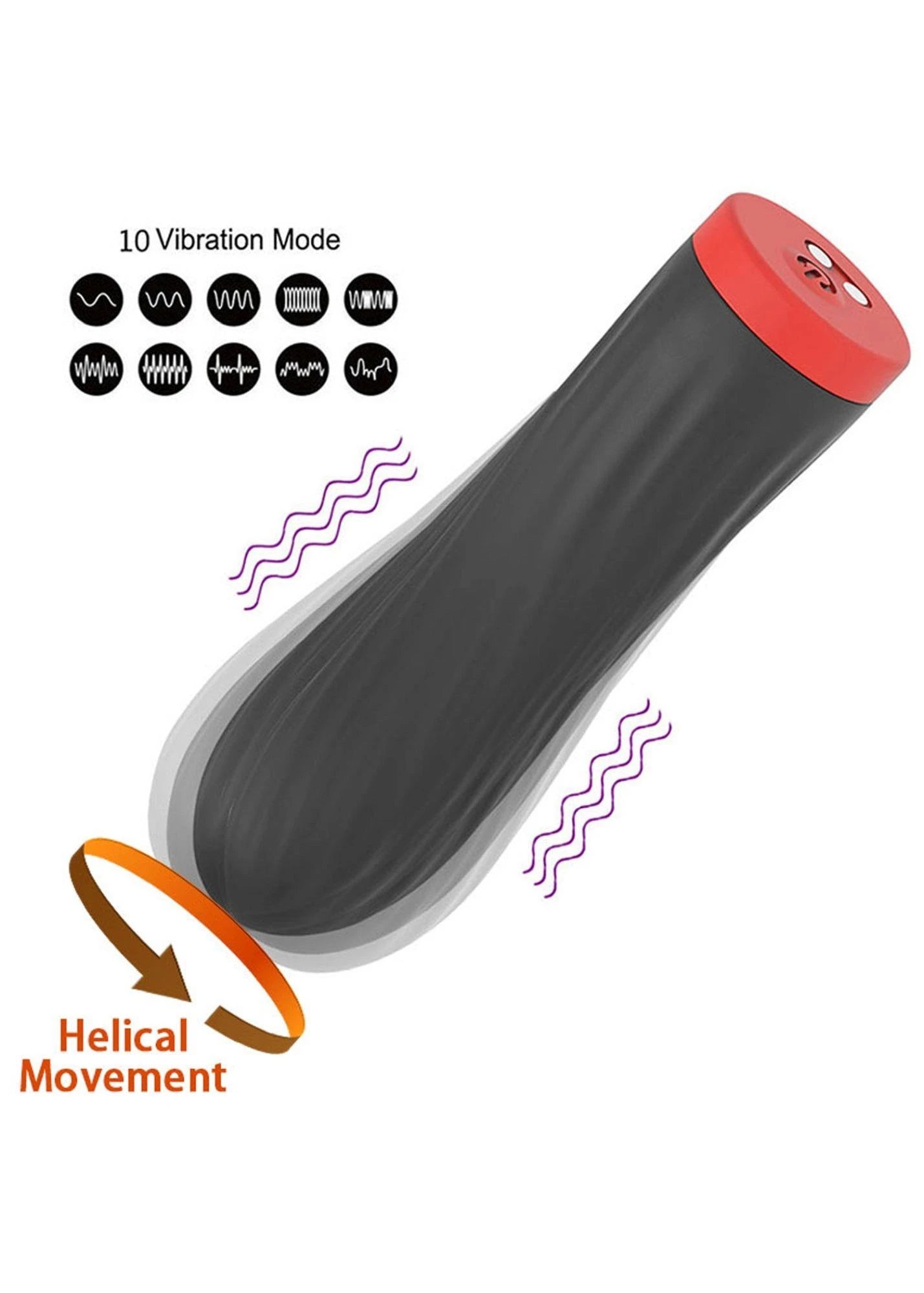 Stymulator - Vibrateur Tactile en Silicone Rechargeable USB 10 Fonctions - Noir