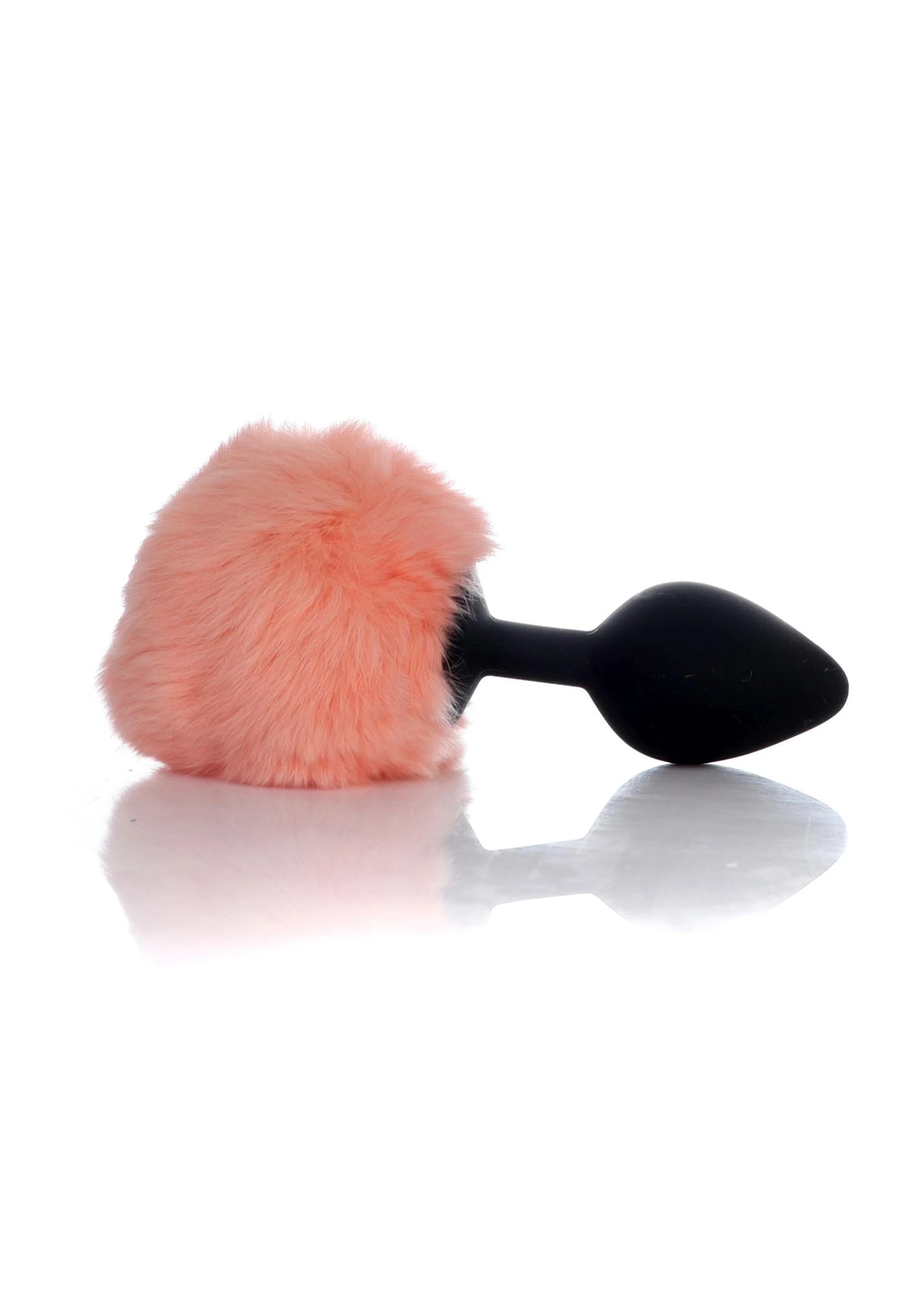 Plug-Bijou Silicon PLUG - Queue de lapin - Noir-Pêche