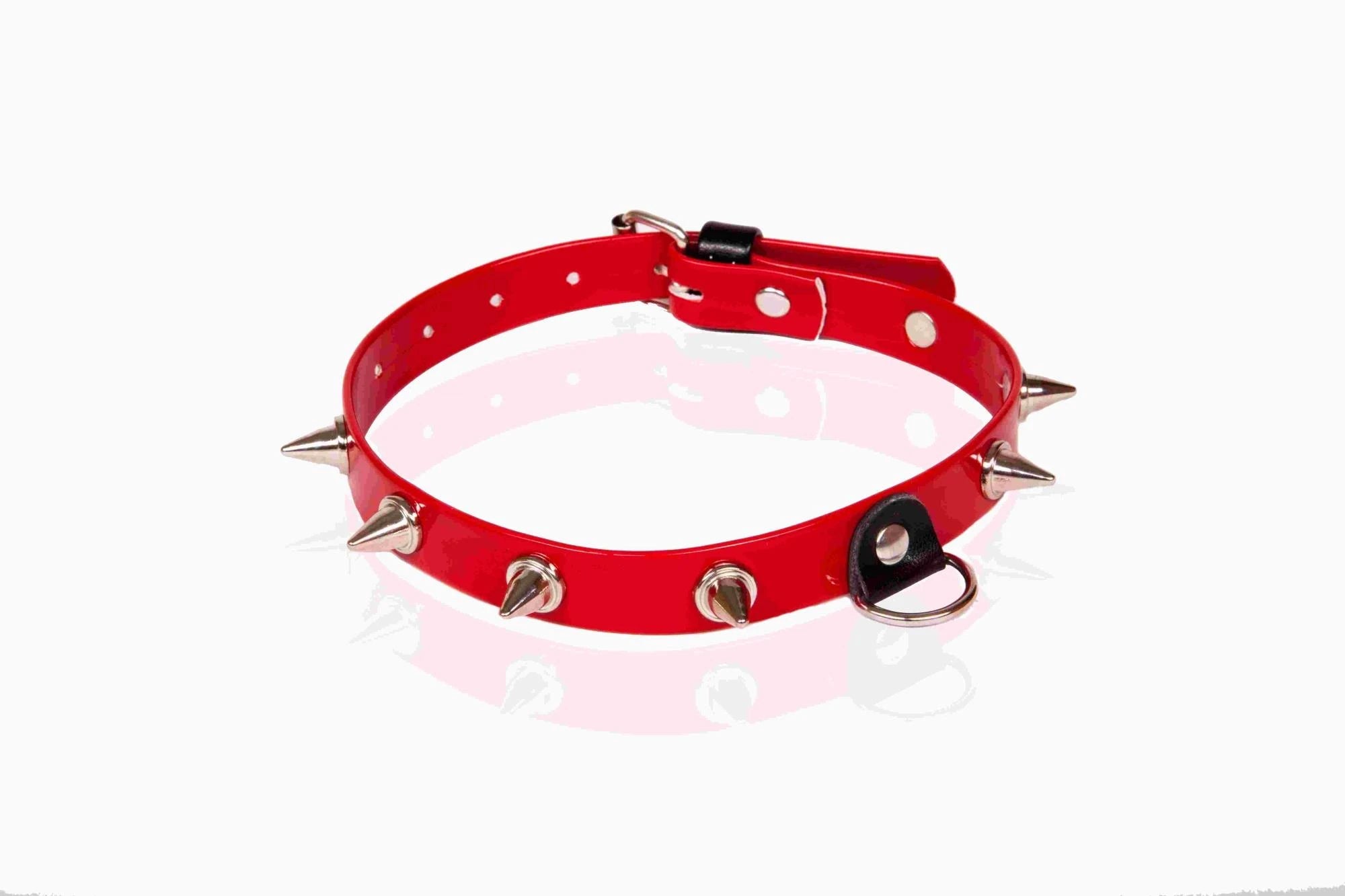 WHIPS bindings varnish, women's spiked collar, red