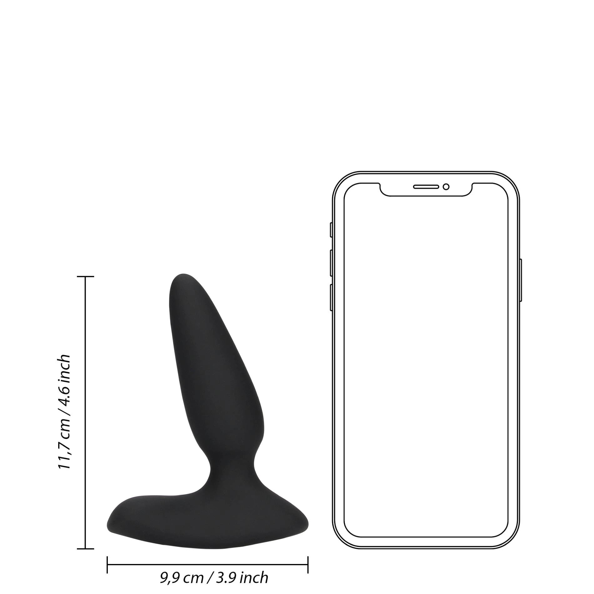 Smooth Vibrating Anal Plug with Remote Control - Licorice Black