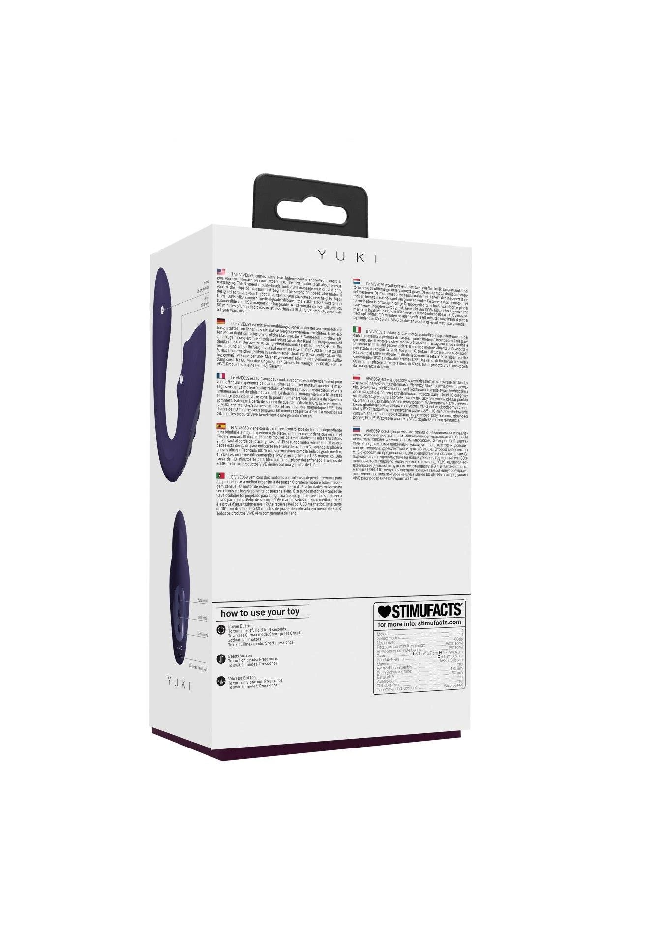 VIVE - Yuki - Rechargeable Dual Motor - Vibrateur Point G avec Perles Massantes - Violet