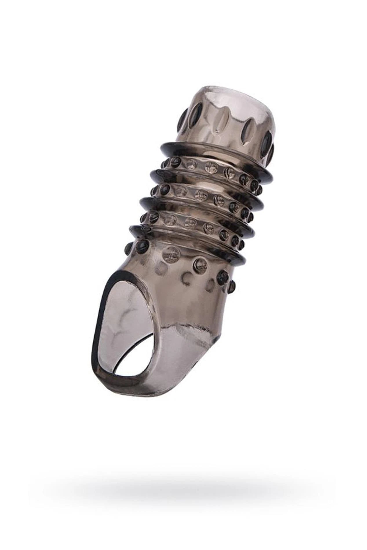 ToyFa XLover, Penis sleeve, for enlargement, TPE, transparent black, 10.5 cm