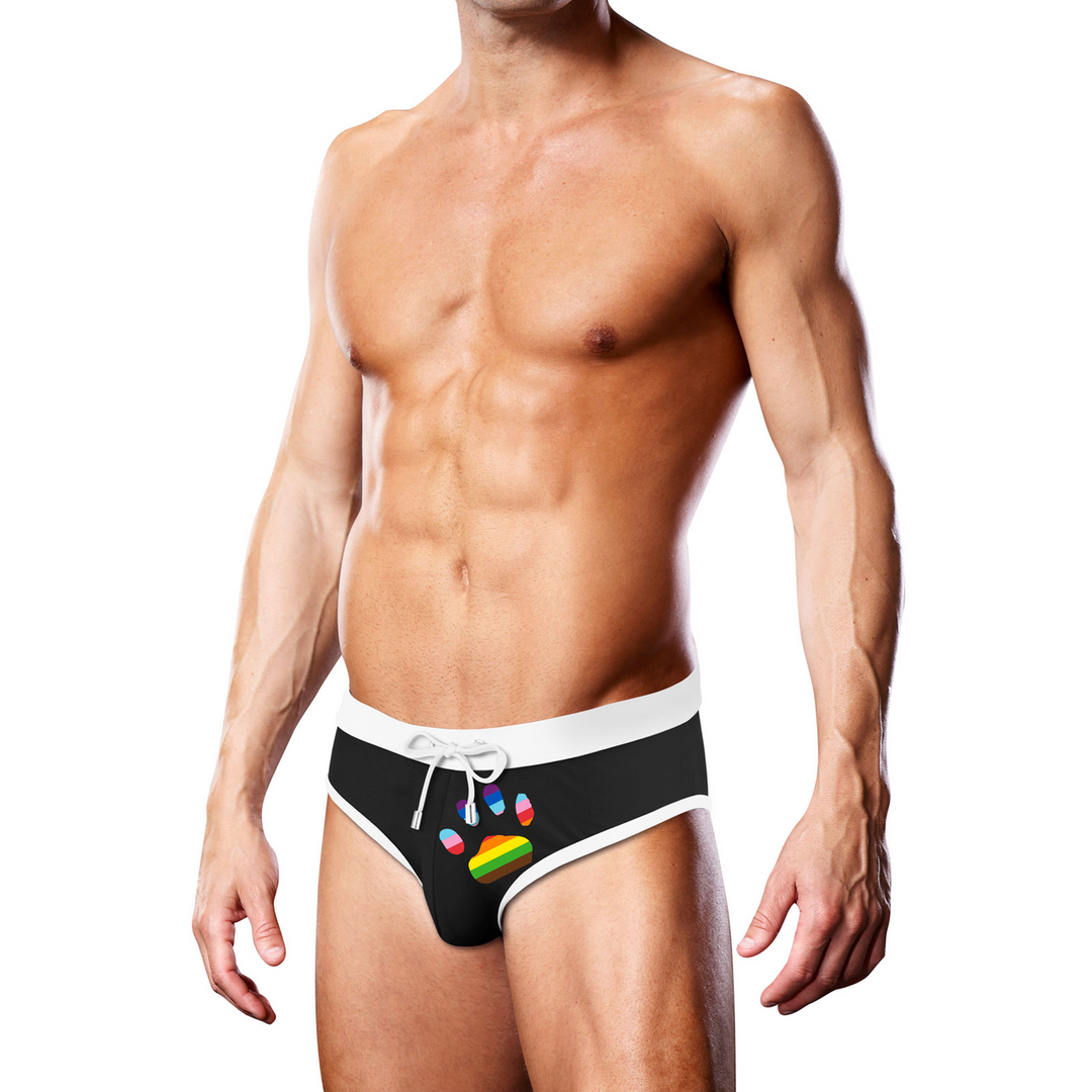 Slip de bain - Patte surdimensionnée noire - X