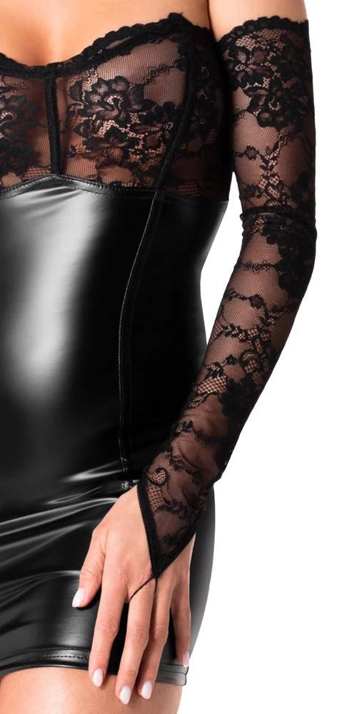 Gants longs noirs pour robe XL