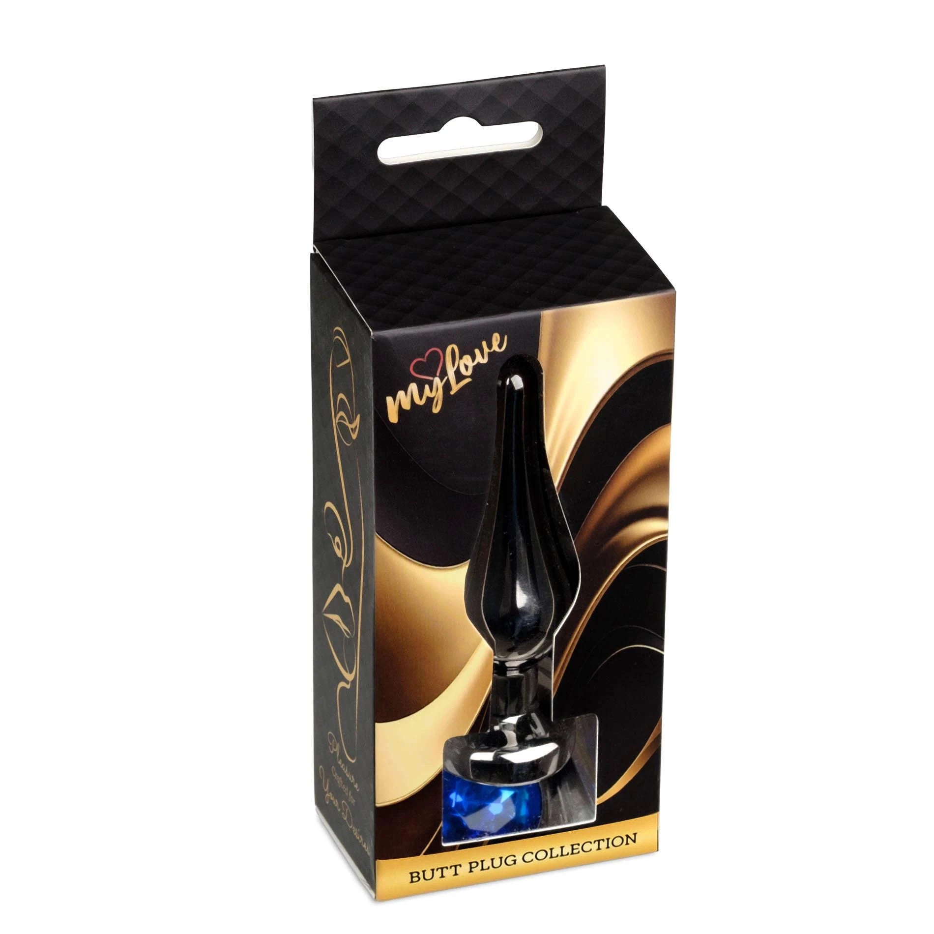MyLove Toys - Bijoux BUTT PLUG Argent foncé - Bleu foncé