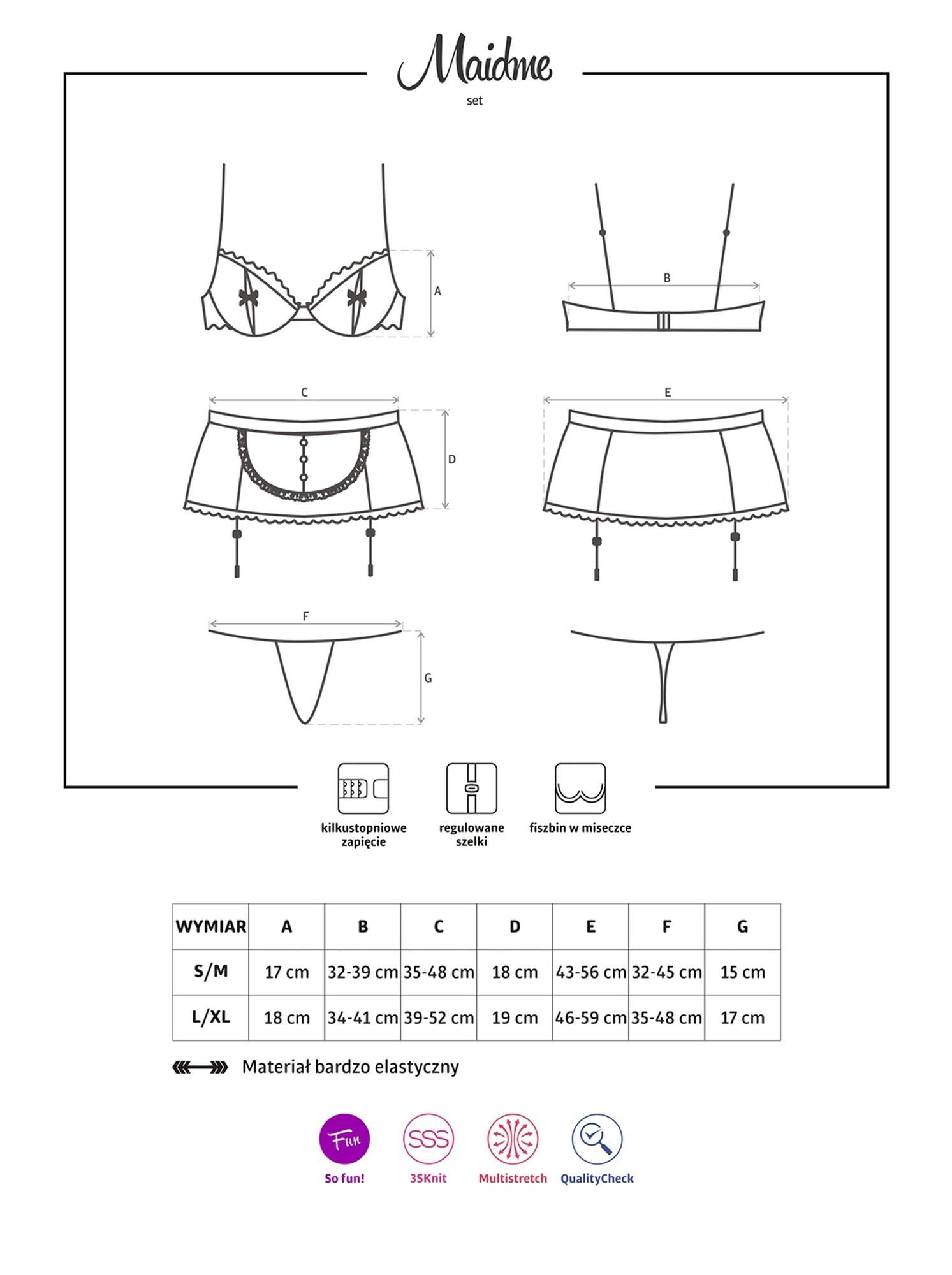 Lingerie-Maidme 5-piece set S/M