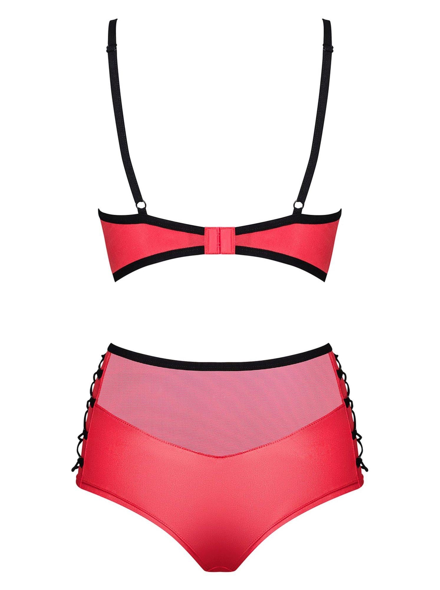 Lingerie - Leatheria 2-piece set red S/M
