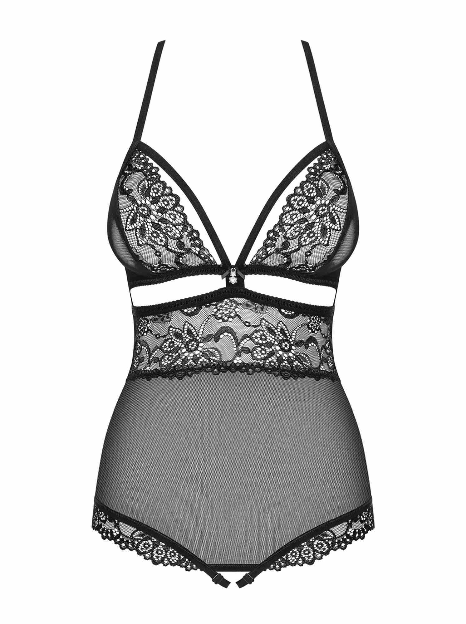Lingerie-838-TED-1 open black bodysuit S/M