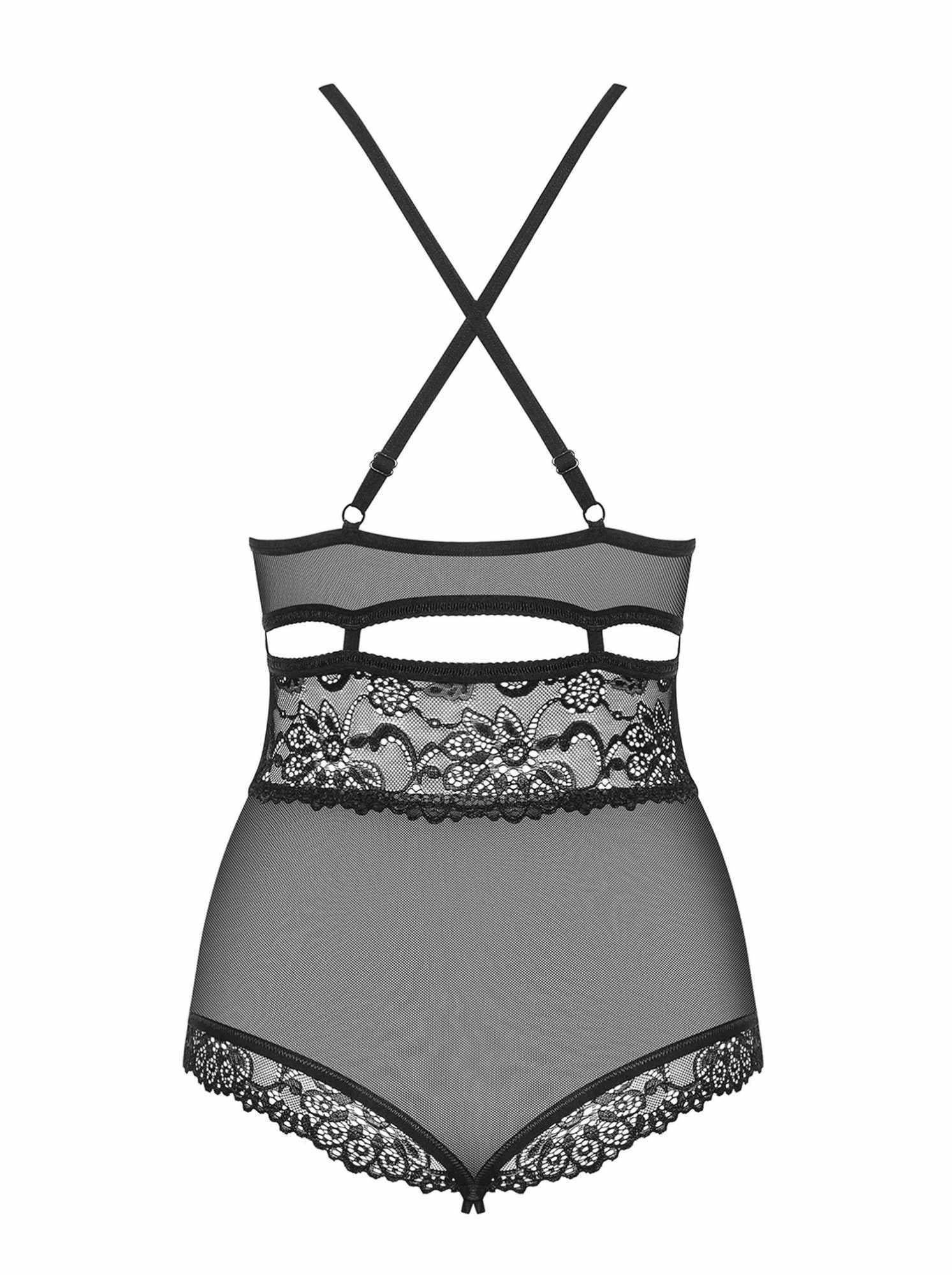 Lingerie-838-TED-1 open black bodysuit S/M