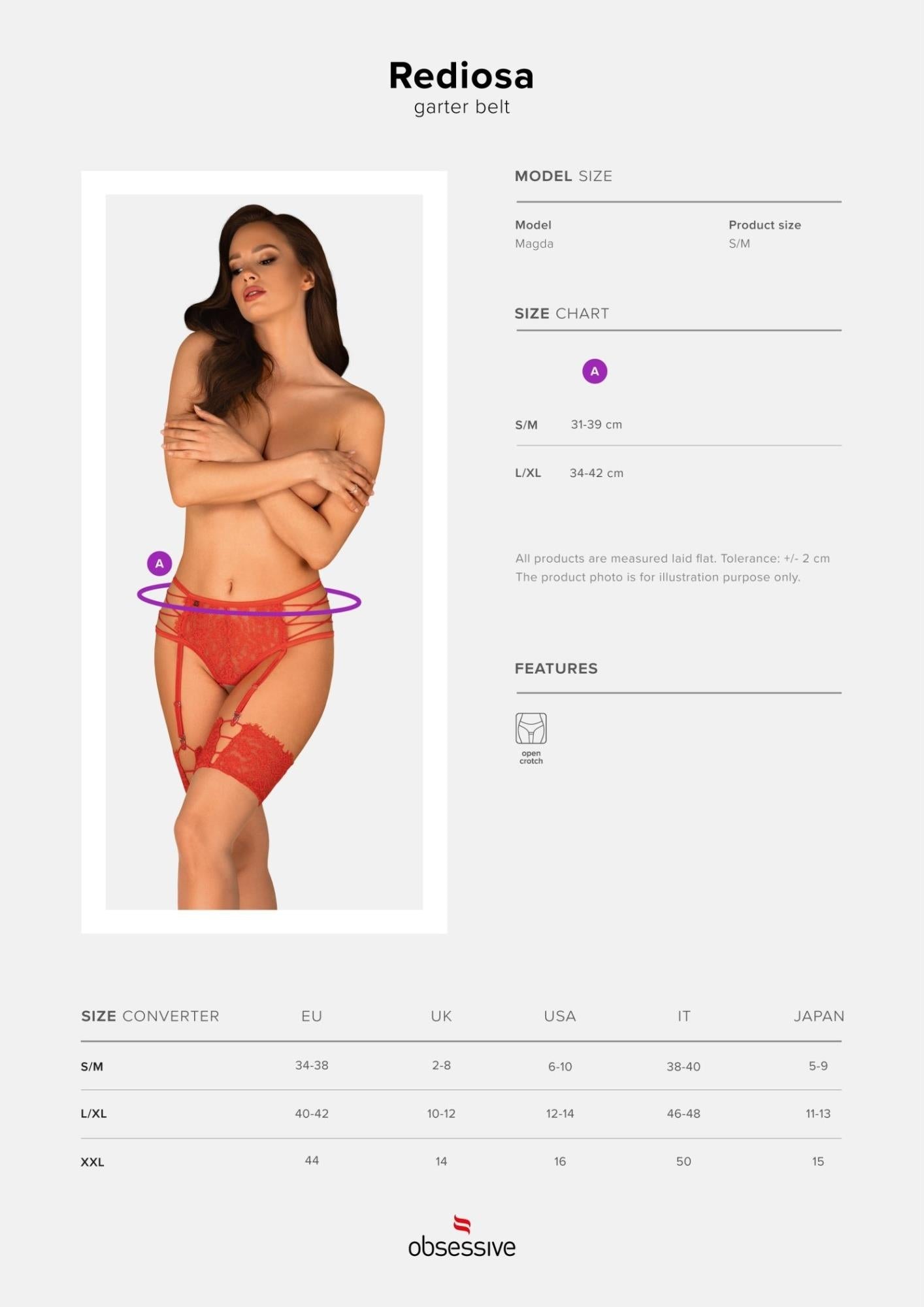 Iosa crotchless garter belt