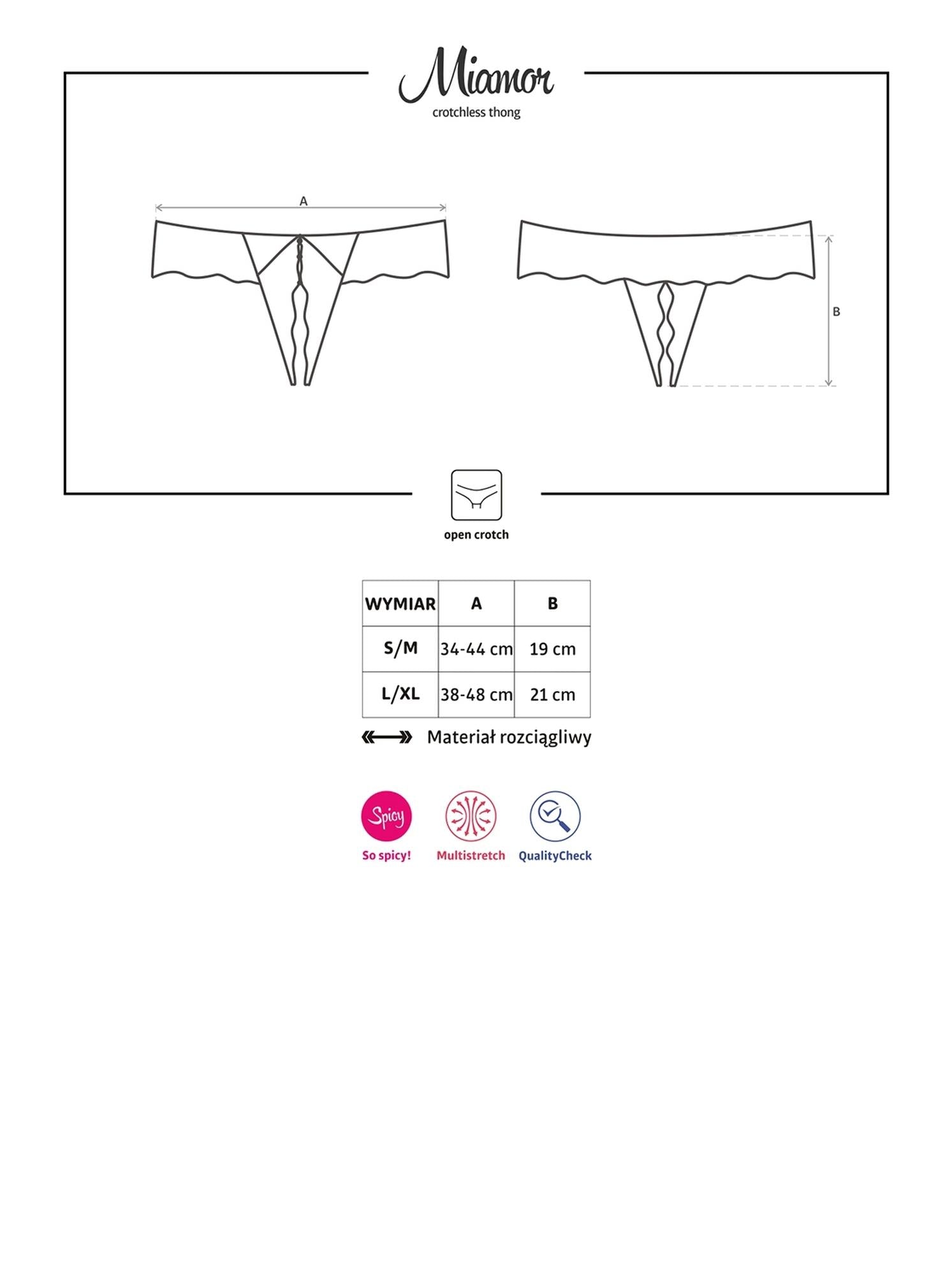 Lingerie - String ouvert Miamor noir XXL