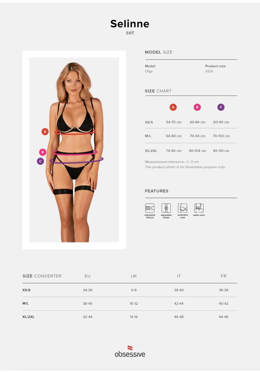 Lingerie-Selinne 3-piece set XL/2XL