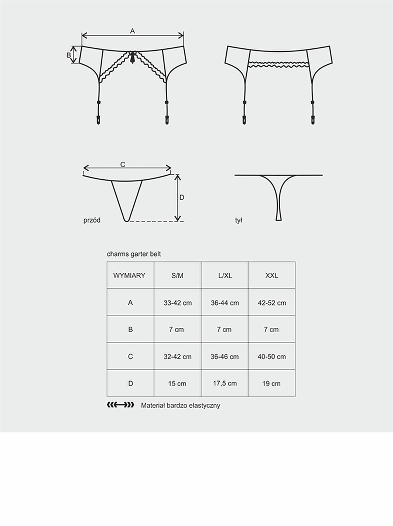 Charms garter belt & thong