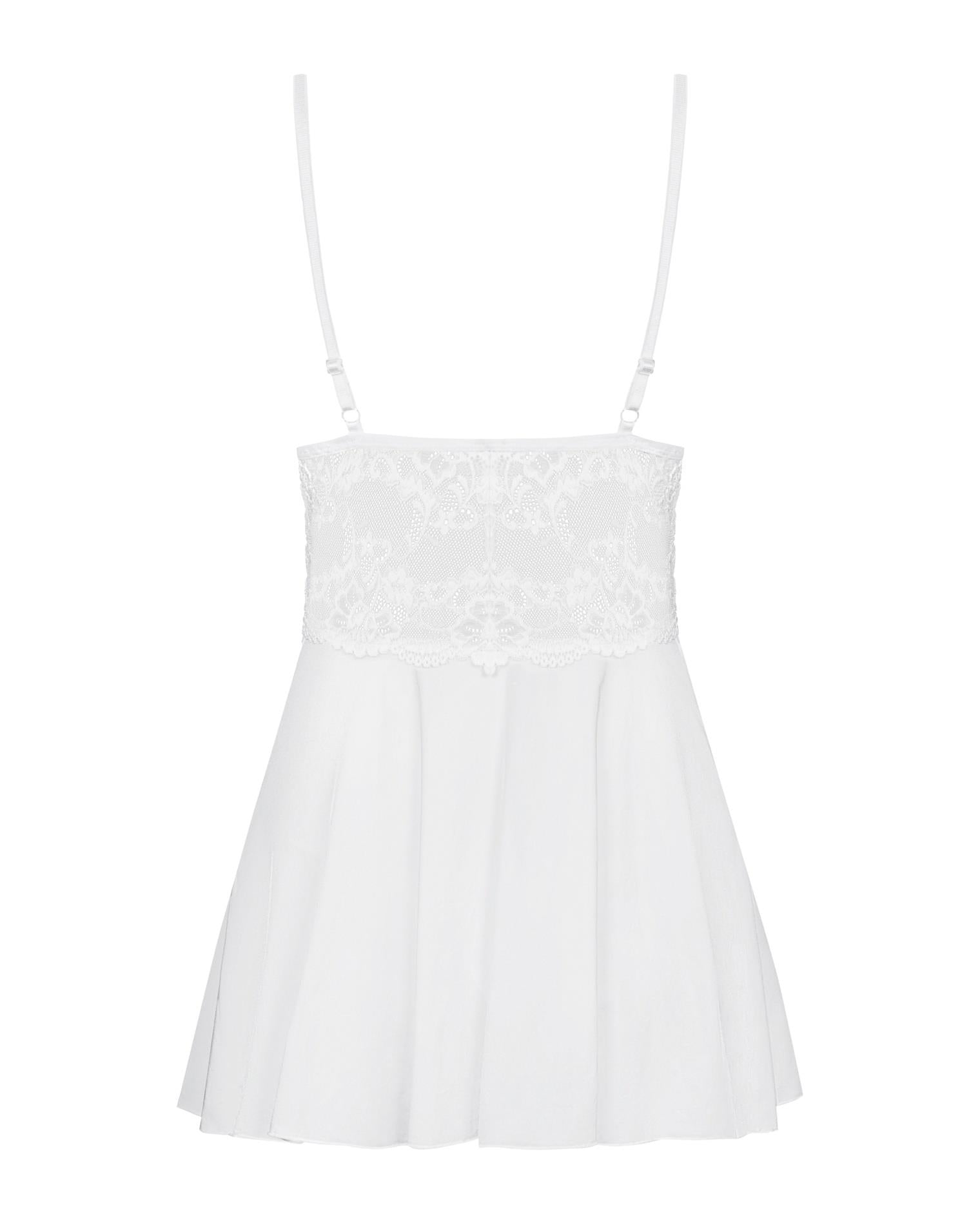 Bielizna-810-BAB-2 babydoll i stringi biała  S/M