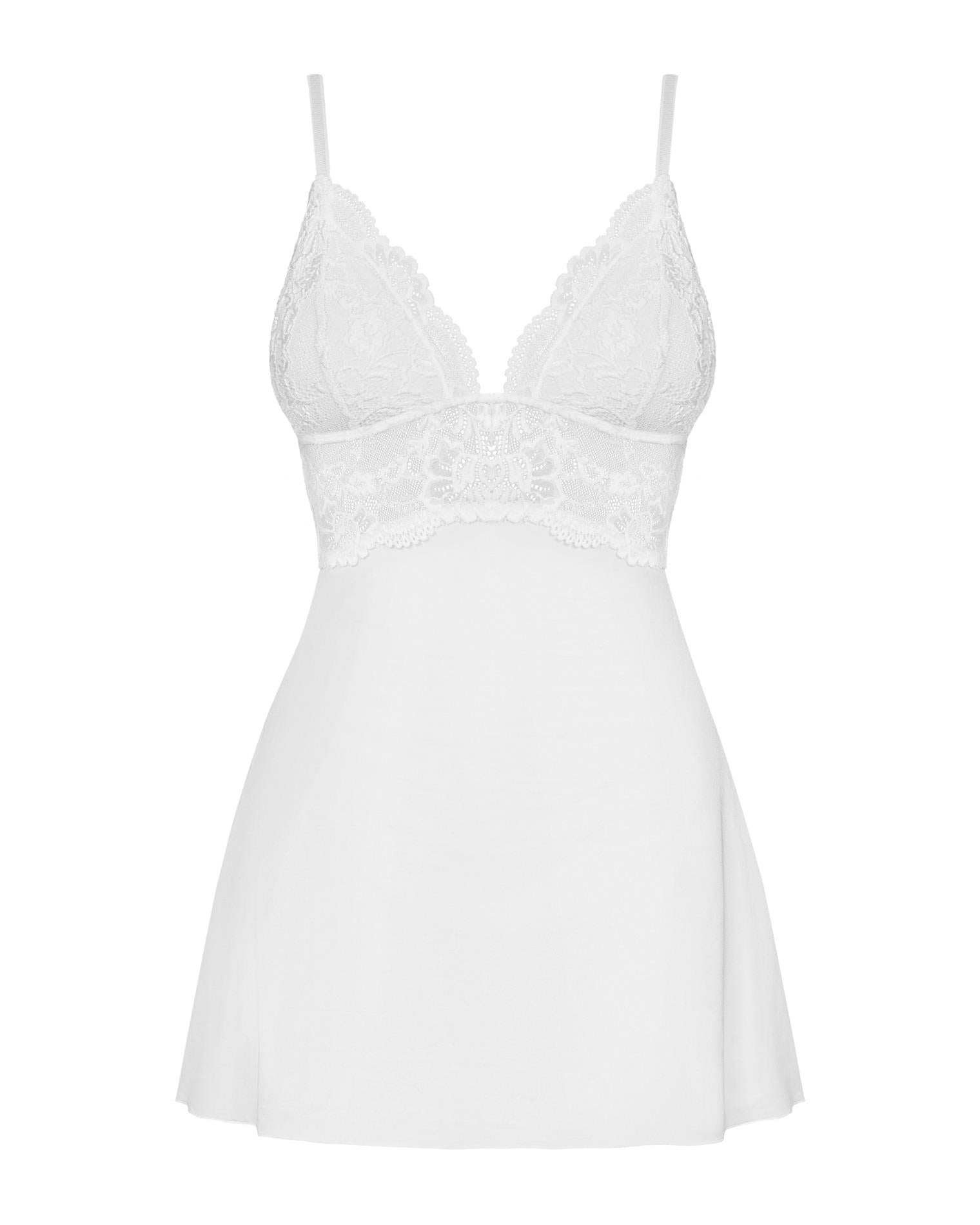 Bielizna-810-BAB-2 babydoll i stringi biała  S/M