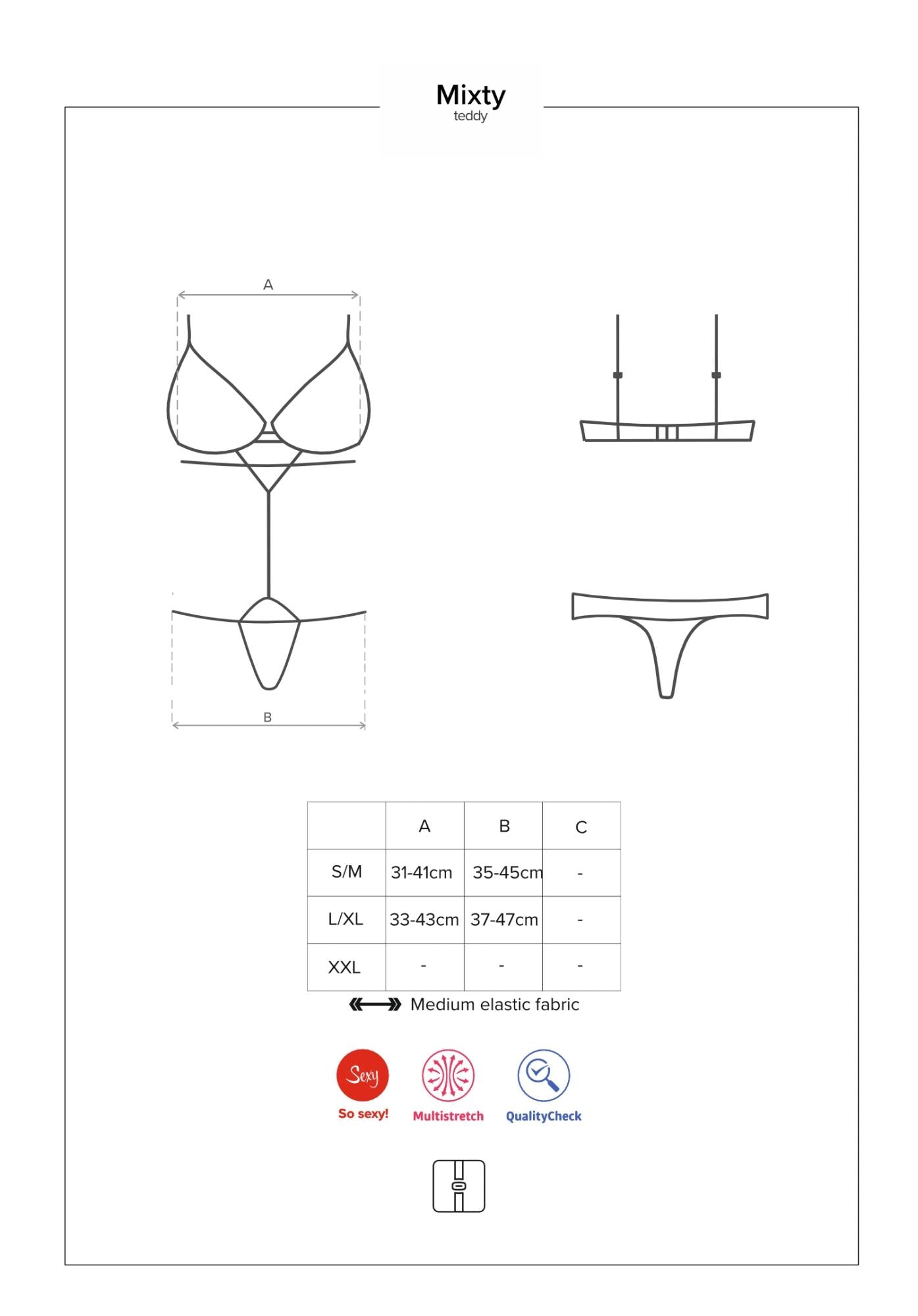 L/XL black Mixty body lingerie