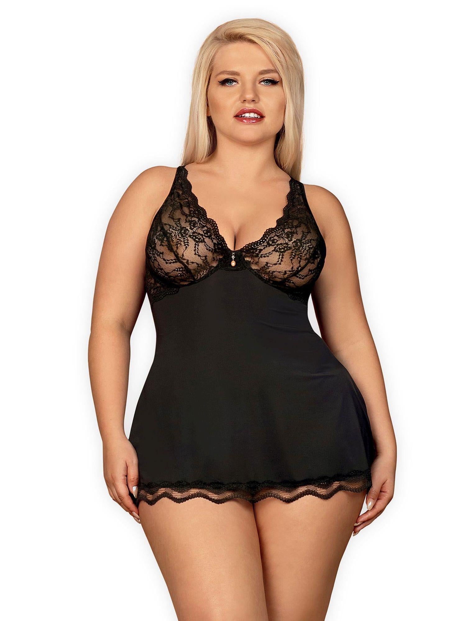 Lingerie-Luvae babydoll and thong black XXL
