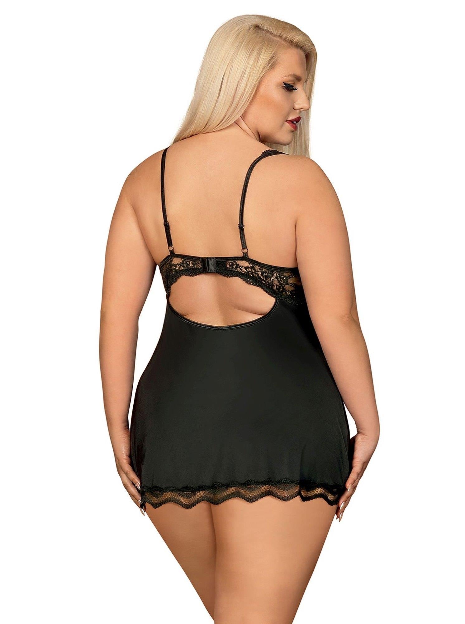Lingerie-Luvae babydoll and thong black XXL