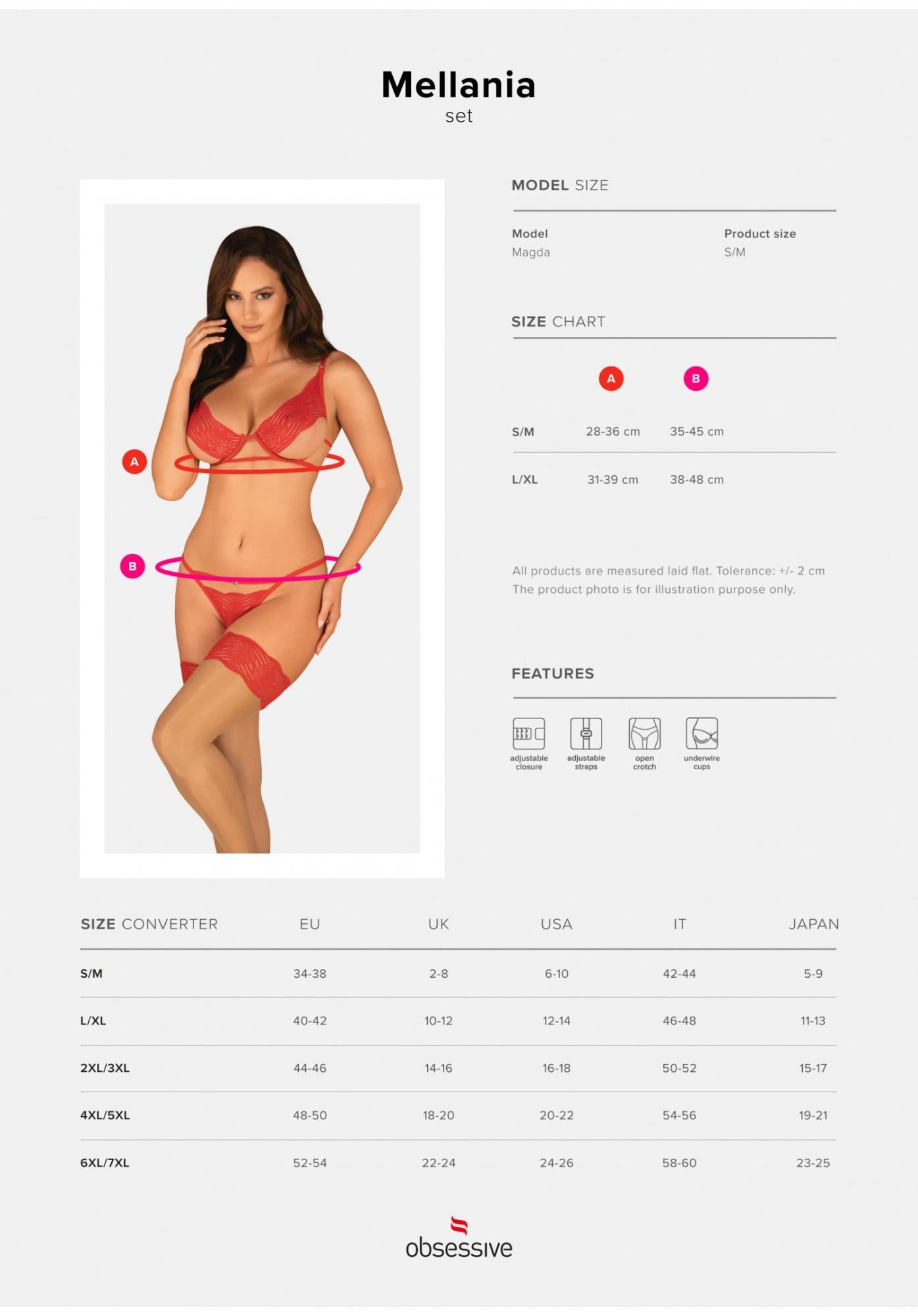Ensemble de lingerie Mellania rouge S/M