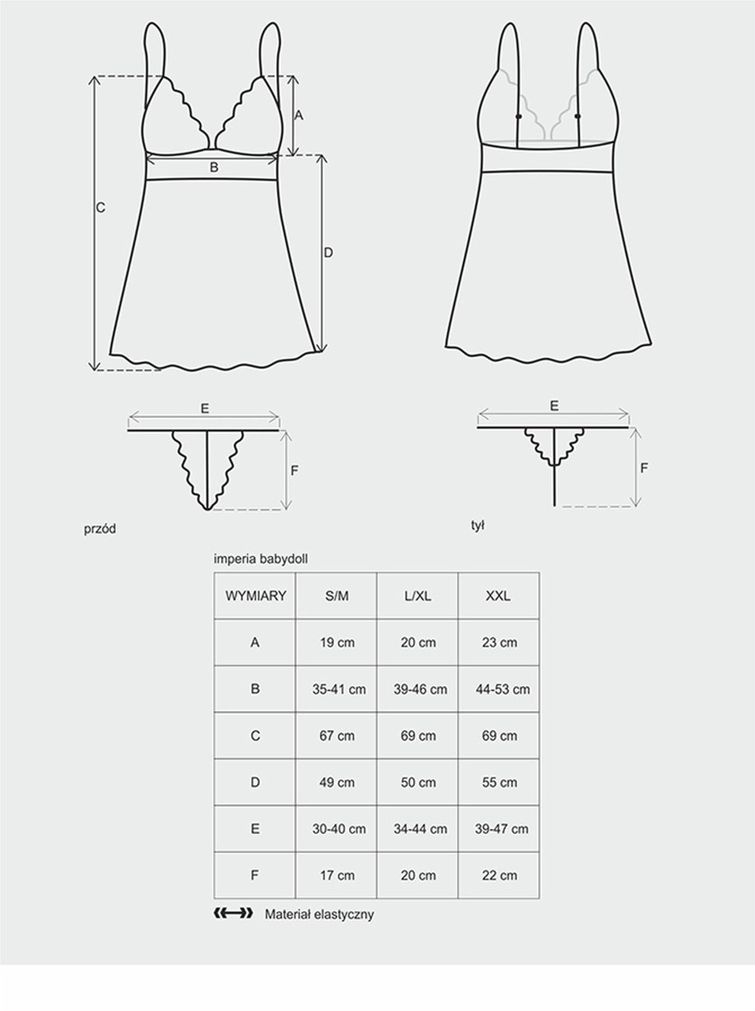 Bielizna-Idillia babydoll and thong L/XL