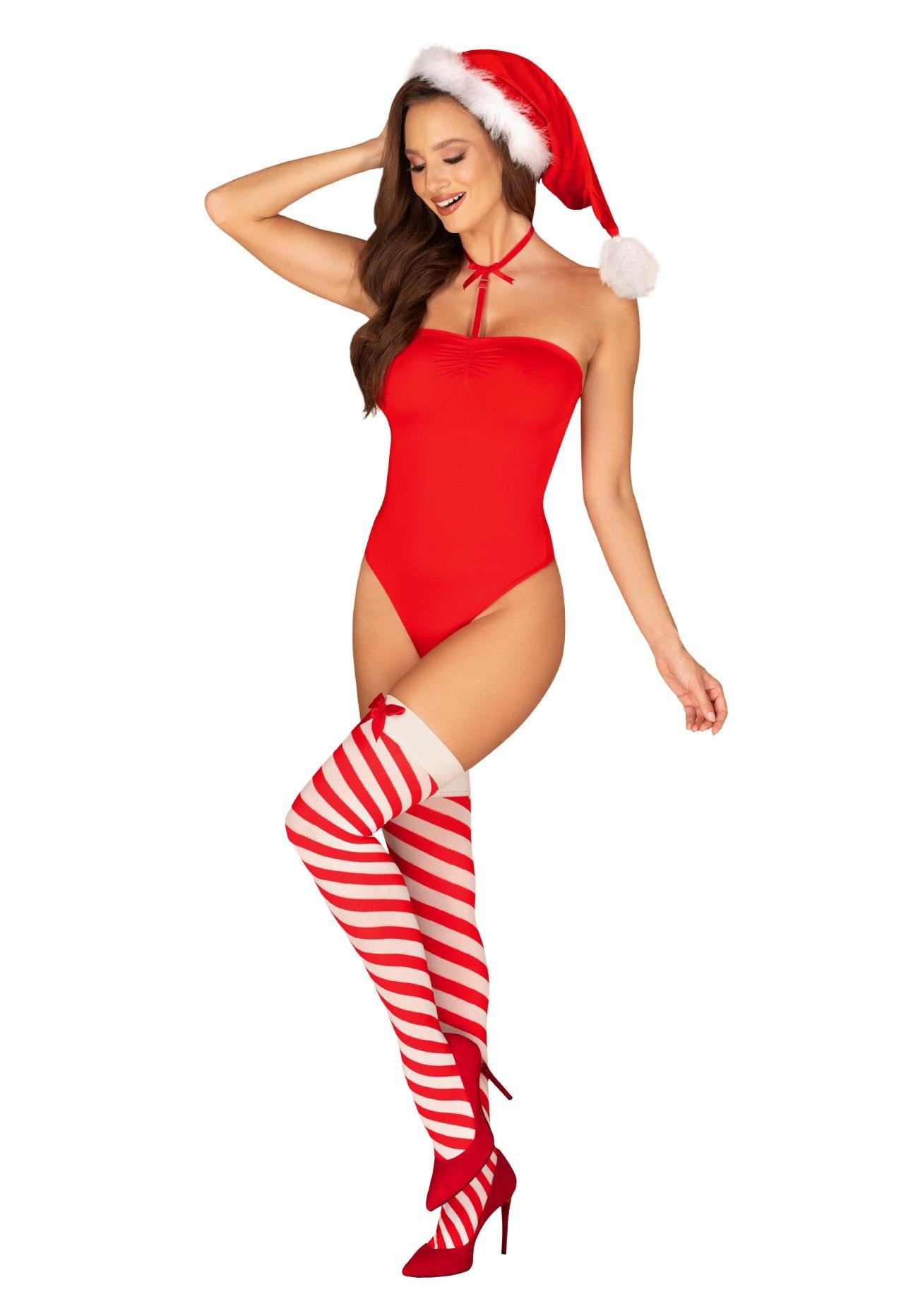 Lingerie - Bas de Noël rouges L/XL