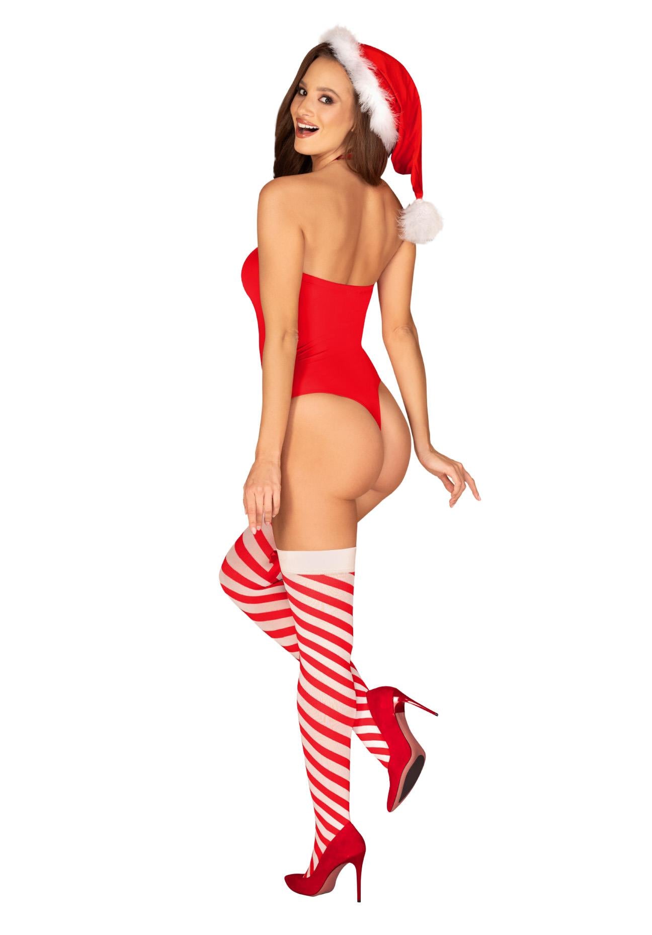 Lingerie - Bas de Noël rouges L/XL