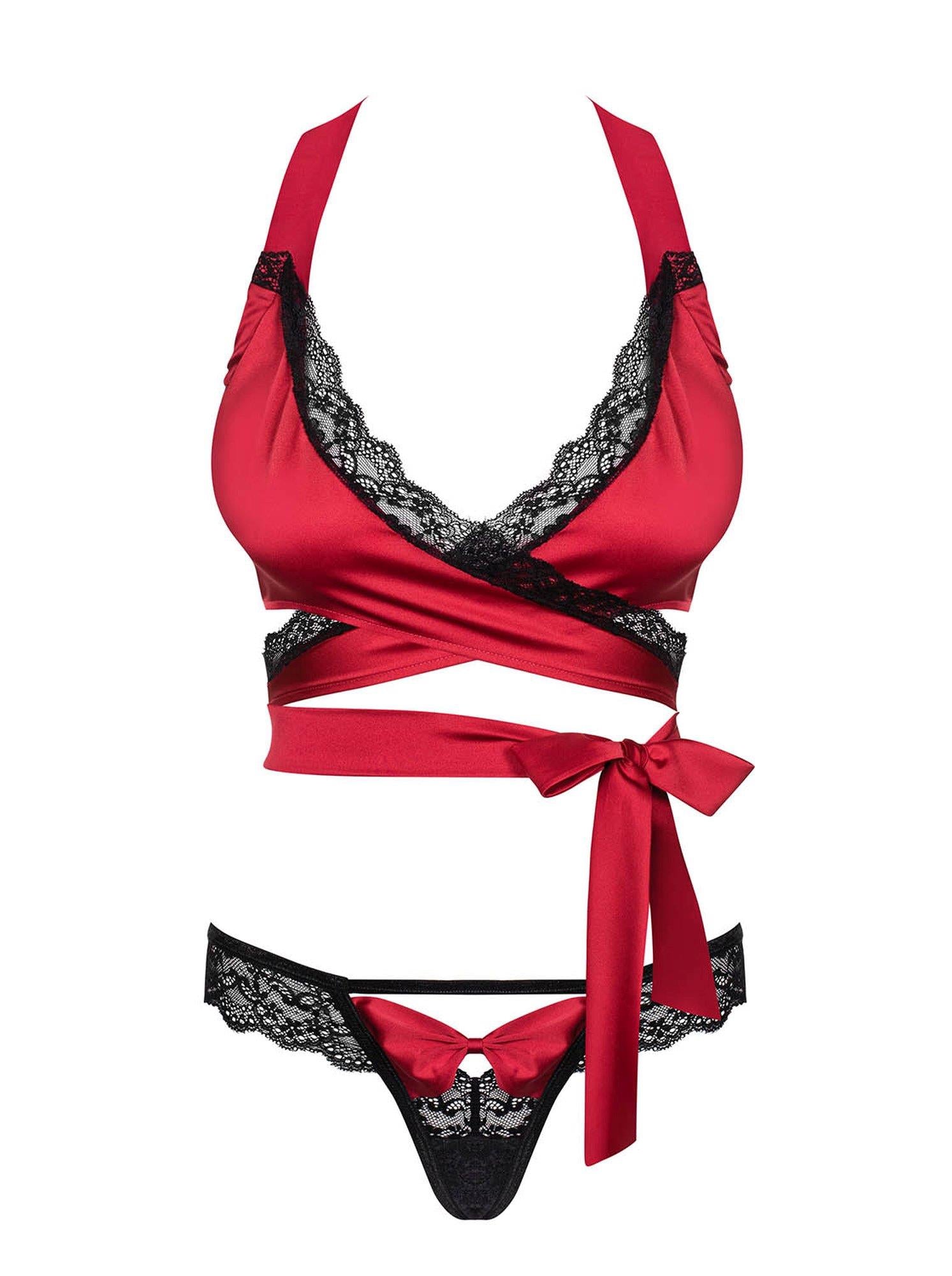 Lingerie - Sensuelia 2-piece set red XXL