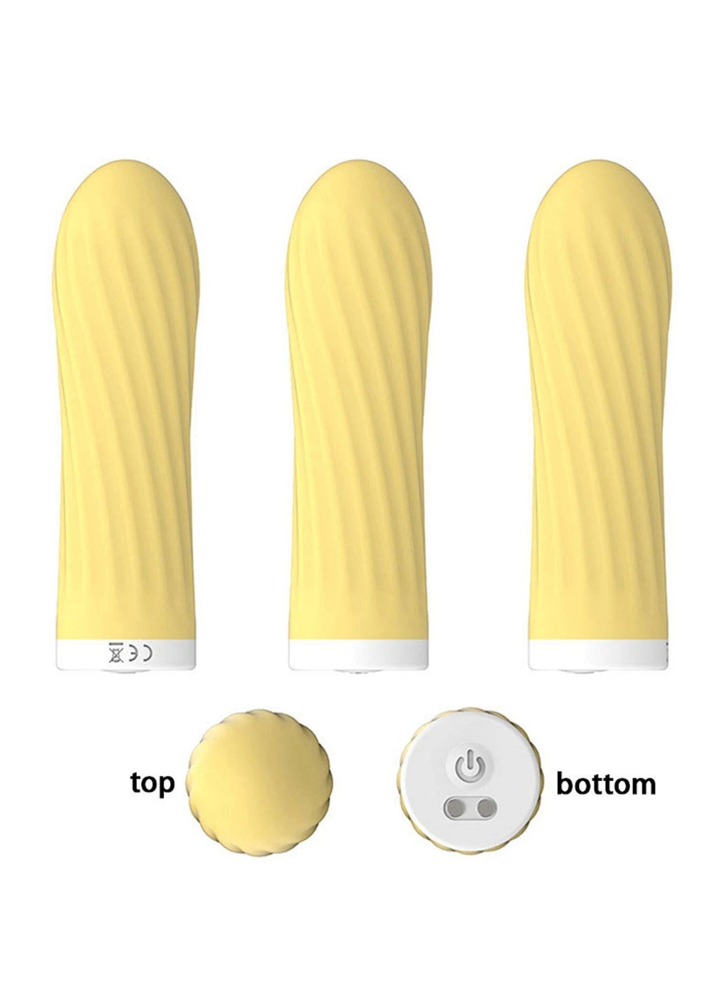 Stymulator-Vibromasseur tactile rechargeable en silicone USB 10 fonctions - Jaune