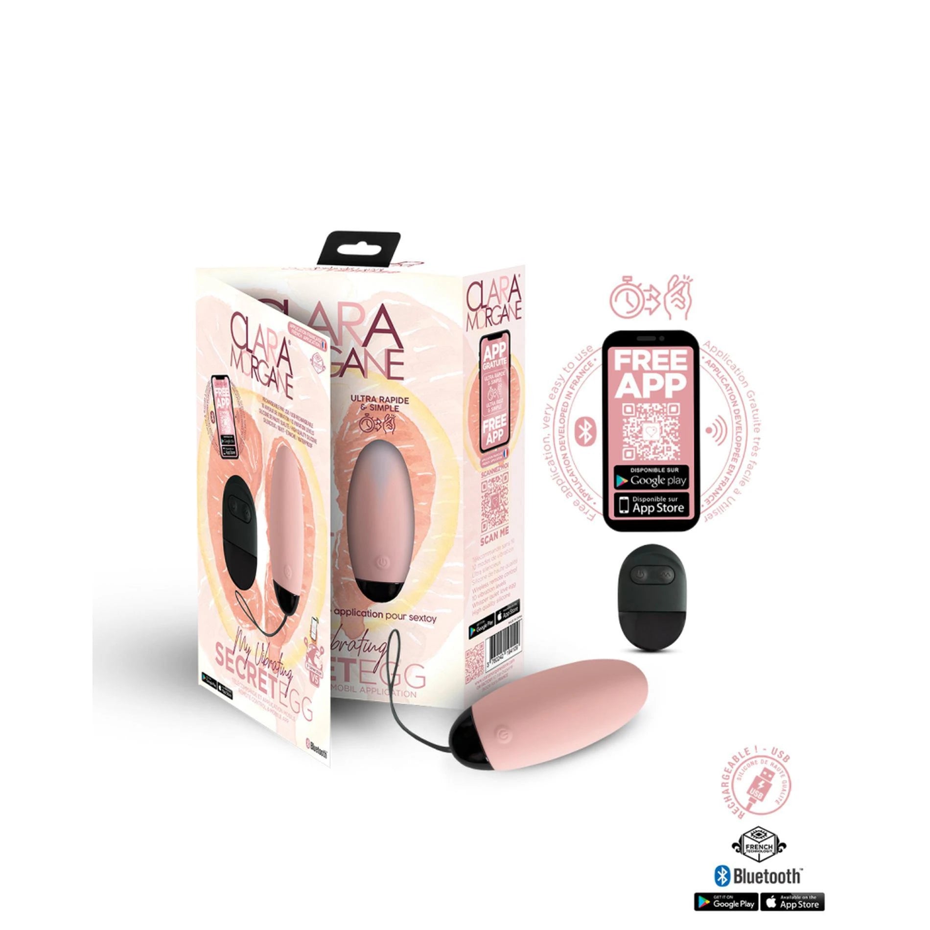 My Vibrating Secret EGG Rose - Contrôlé par application