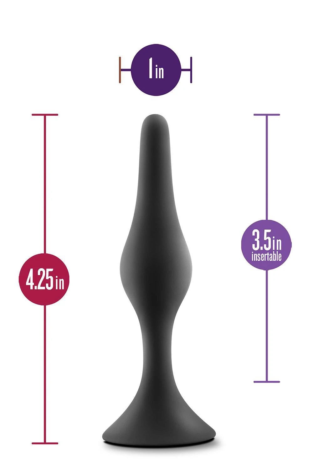 AVENTURES ANALES PLUG DÉBUTANT SILICONE PLATINE MOYEN NOIR