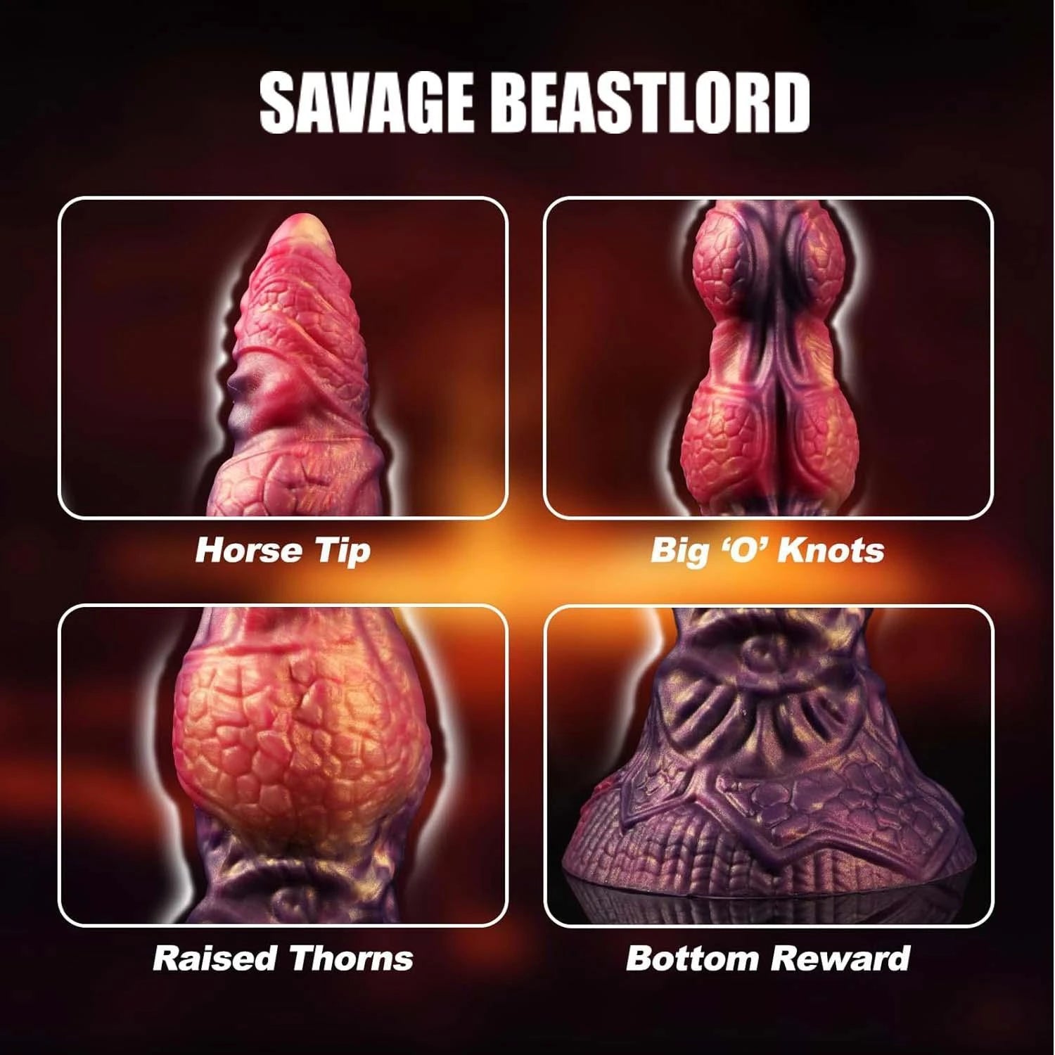 Power Monsters Savage Beastlord – Godemichet en silicone texturé 24 cm