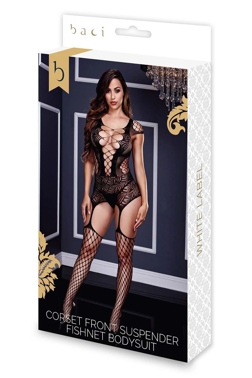 BODY STRING FILET AVEC BRETELLES ET LAÇAGE FAÇON CORSET