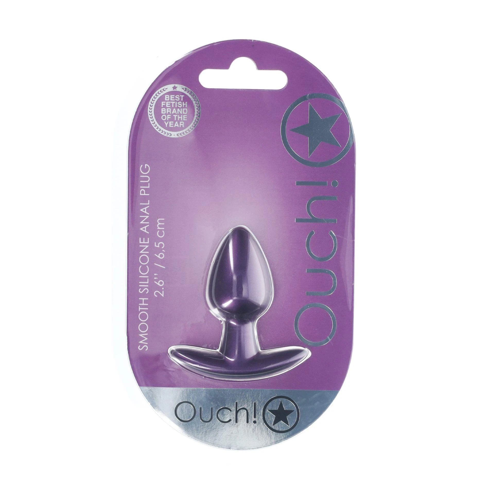 Plug anal en silicone lisse - Petit - 2,6 / 6,5 cm - Violet métallisé