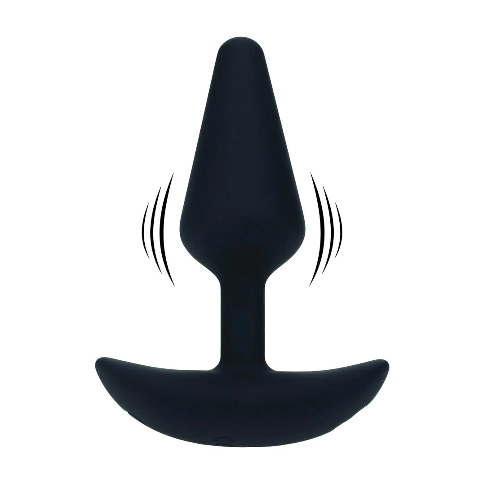 Classic Vibrating Silicone Anal Plug - S - Black