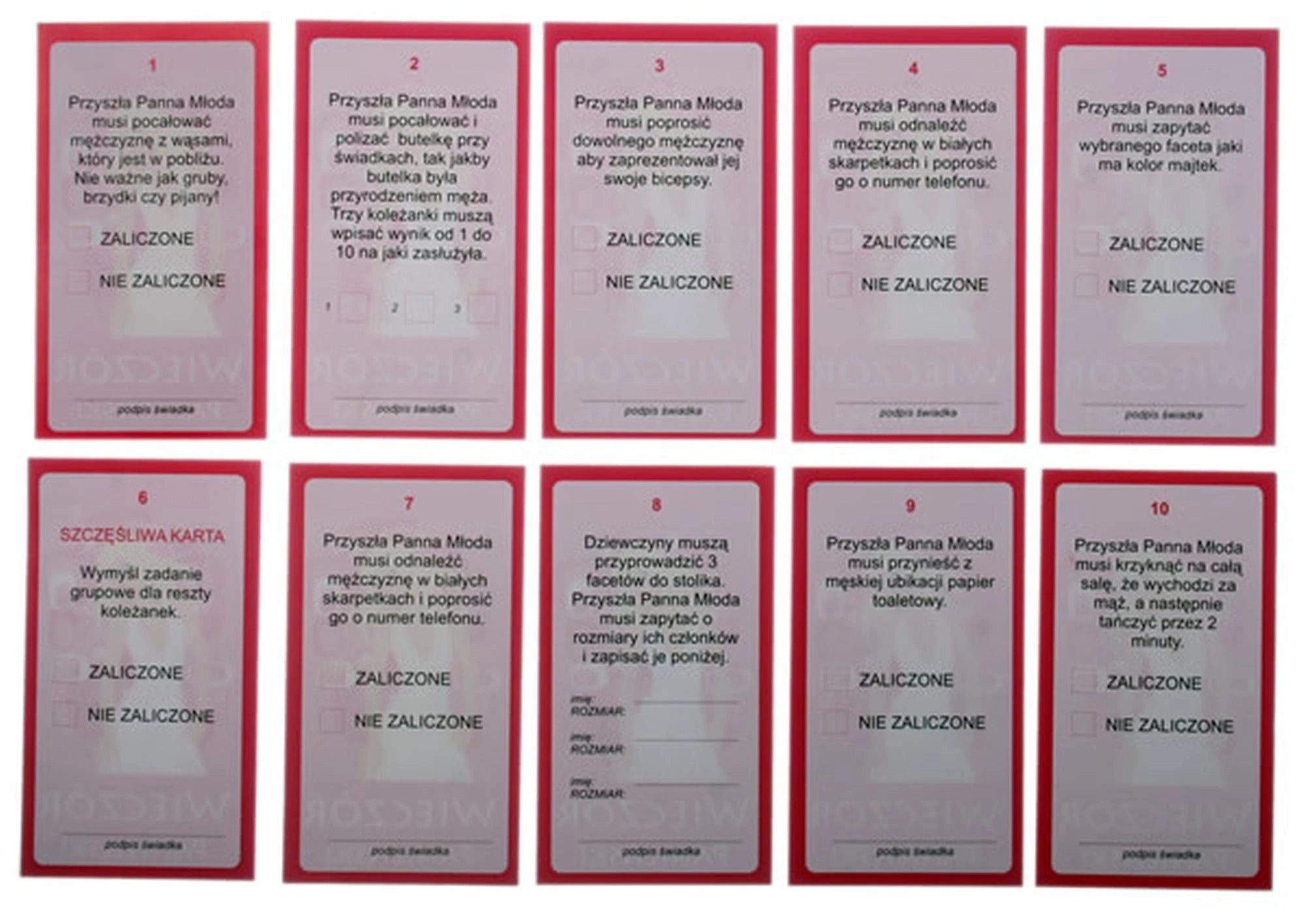 Jeux de cartes pour enterrement de vie de jeune fille avec gages