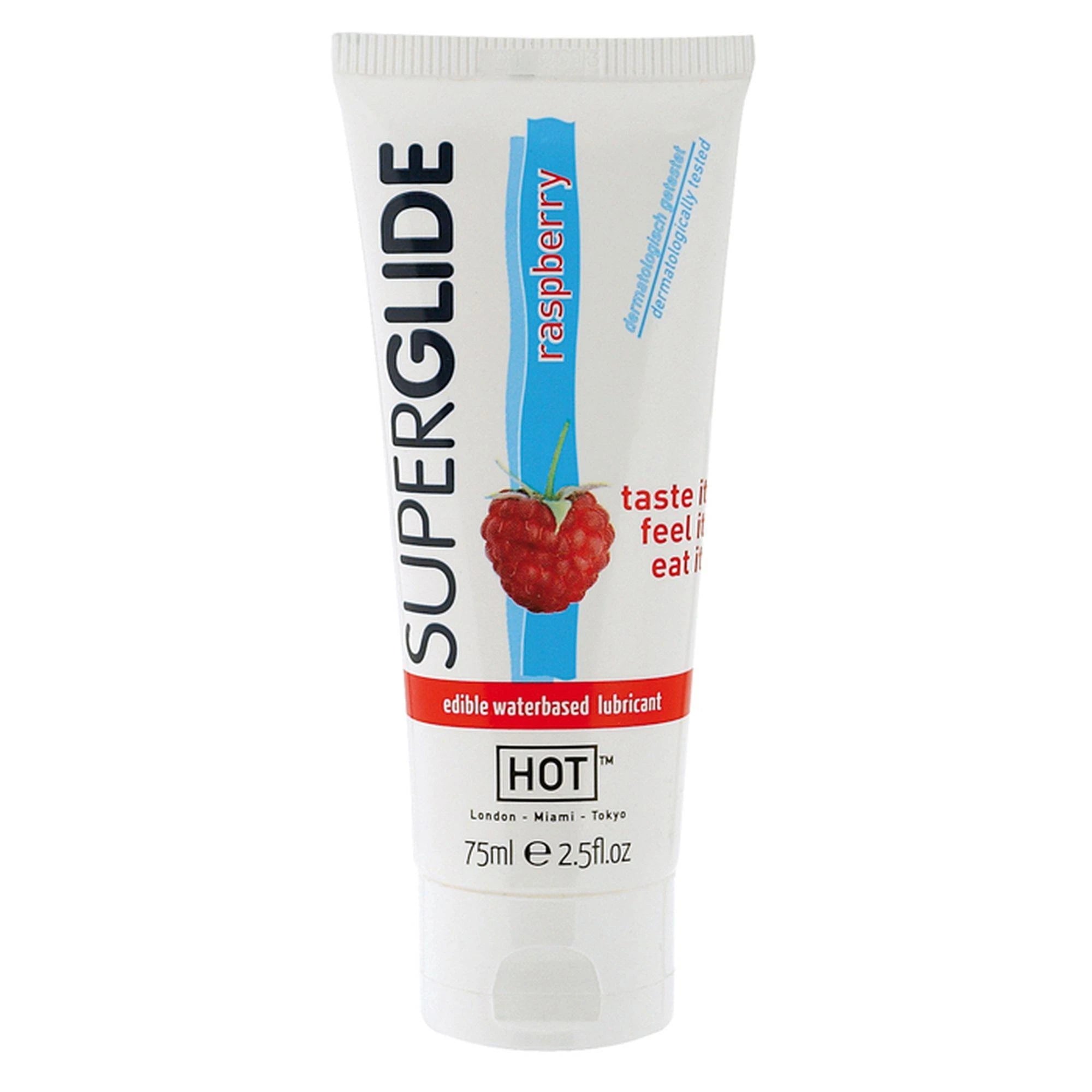 Superglide - Edible Waterbased Lubricant - Raspberry - 3 fl oz / 75 ml