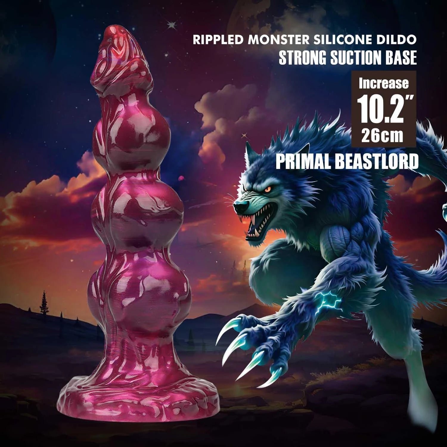 Power Monsters Primal Beastlord – Godemichet en silicone Monstres ondulés de 26 cm