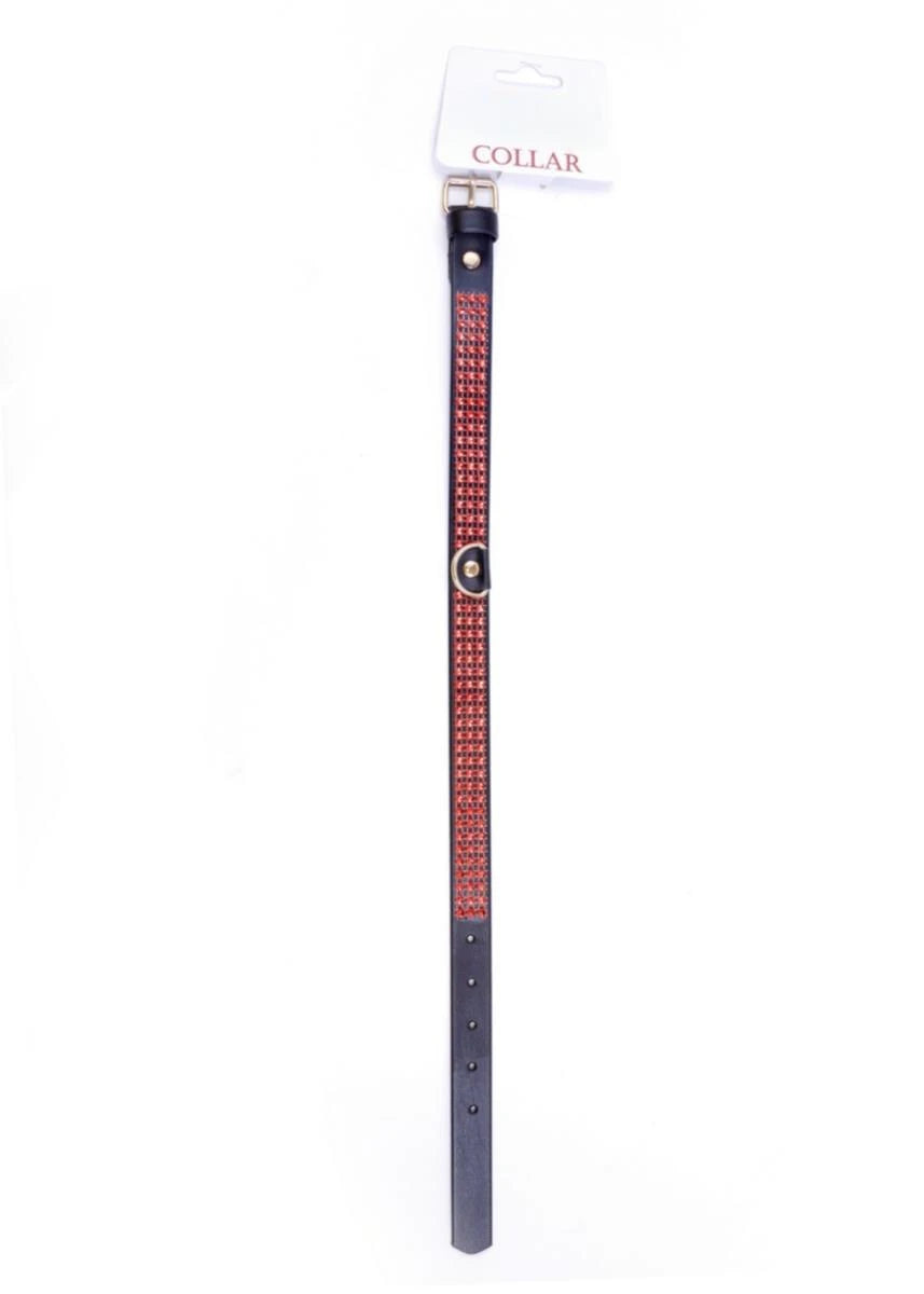 Collier Fetish B - Série avec cristaux 2 cm Red Line