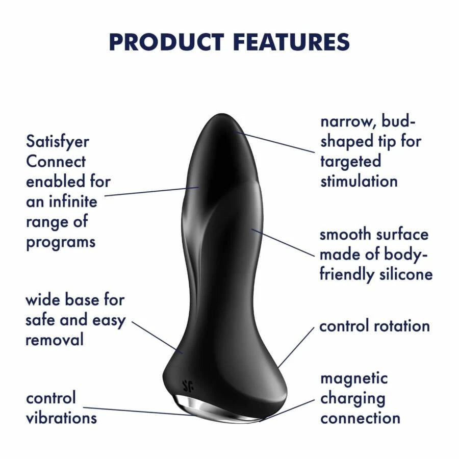 Rotar Plug 1Plus - Vibrating Butt Plug with App - Black