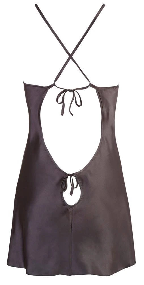 Chemisier en satin noir XXL