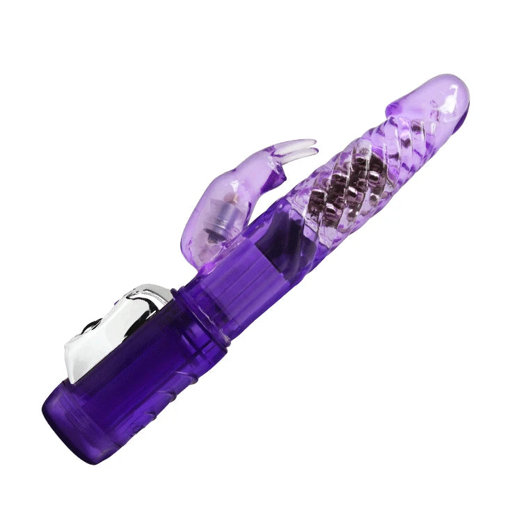 Vibrating and Rotating with Pearls, Multi-speed, Purple