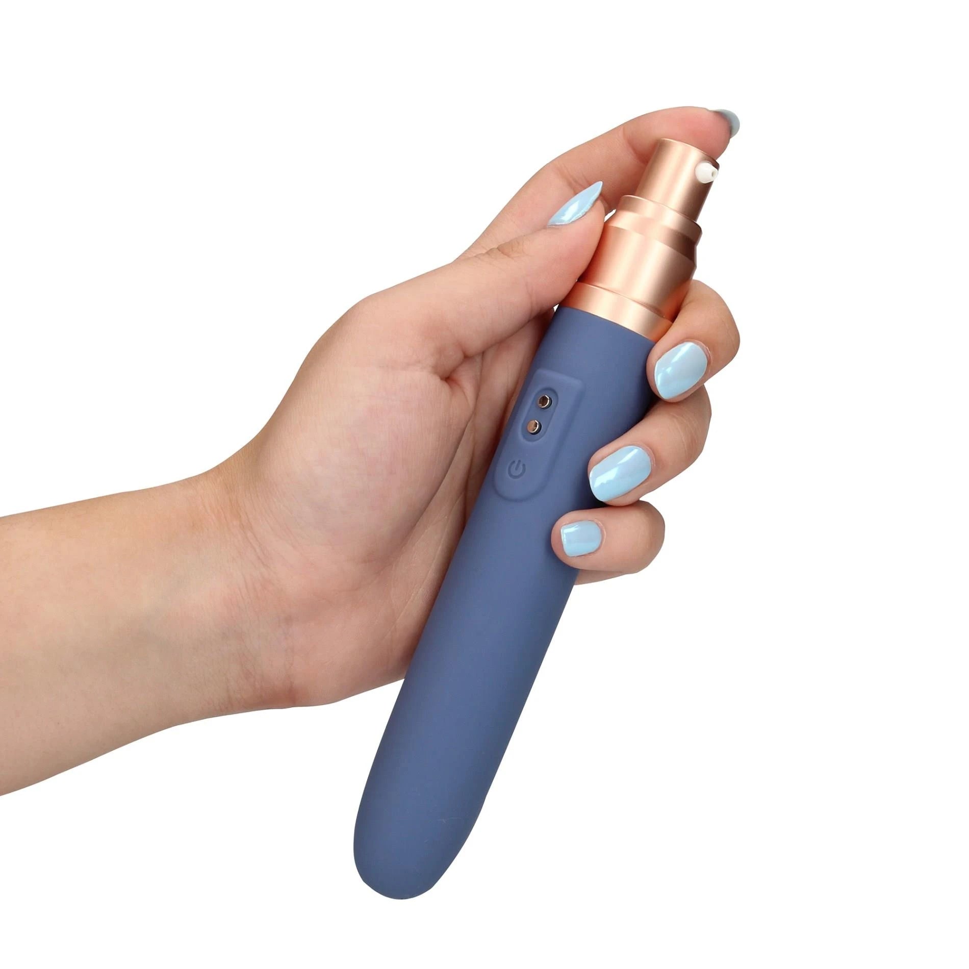 Vibromasseur de voyage avec compartiment lubrifiant et pompe