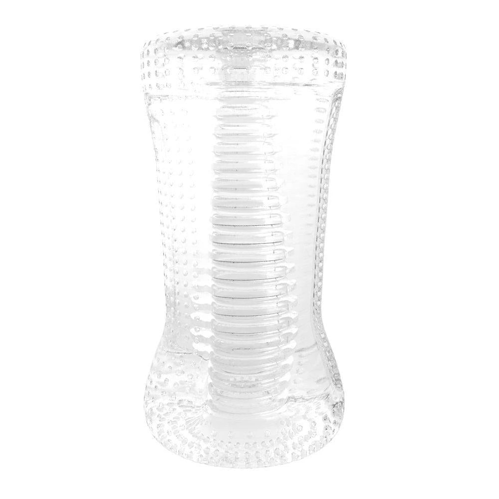 Masturbator- Me You Us Ripple Dual End Stroker Male Masturbator Transparent