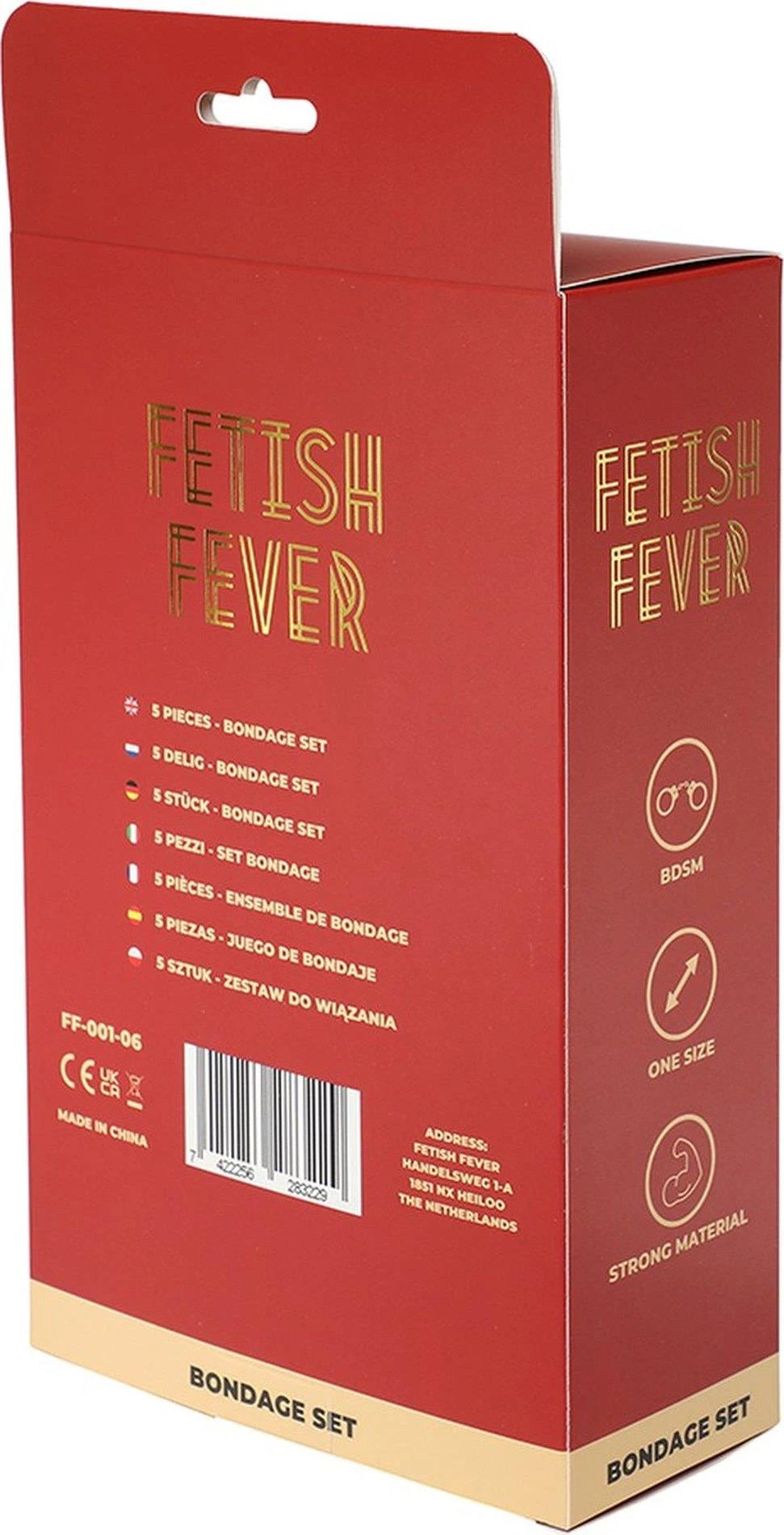 Fetish Fever - Ensemble Bondage - 5 pièces - Rouge