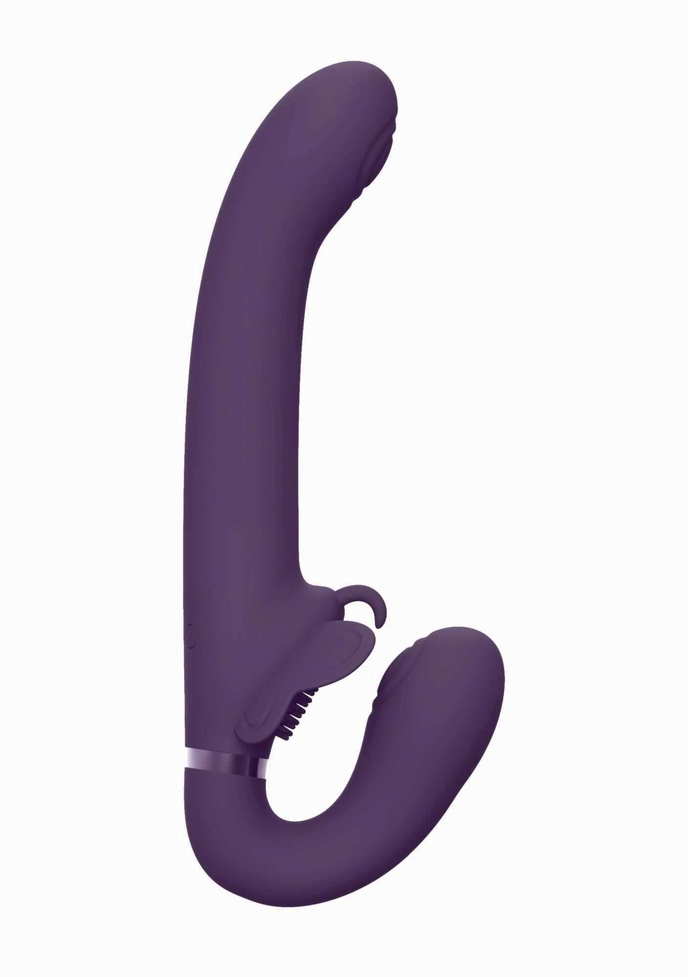 Satu - Pulse-Wave and Vibrating Strapless Strapon - Purple